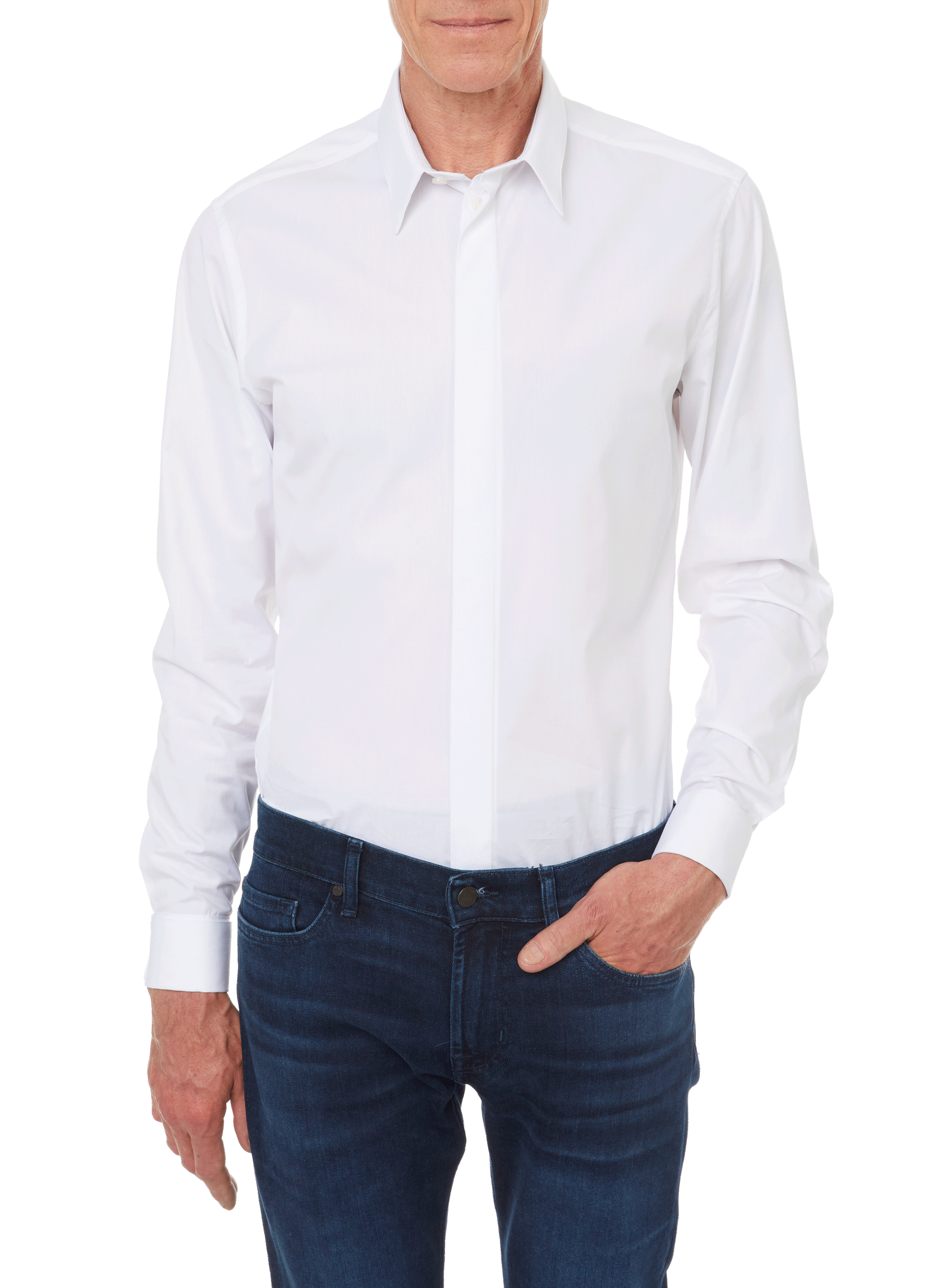 Slim-fit cotton poplin shirt | AU PRINTEMPS PARIS