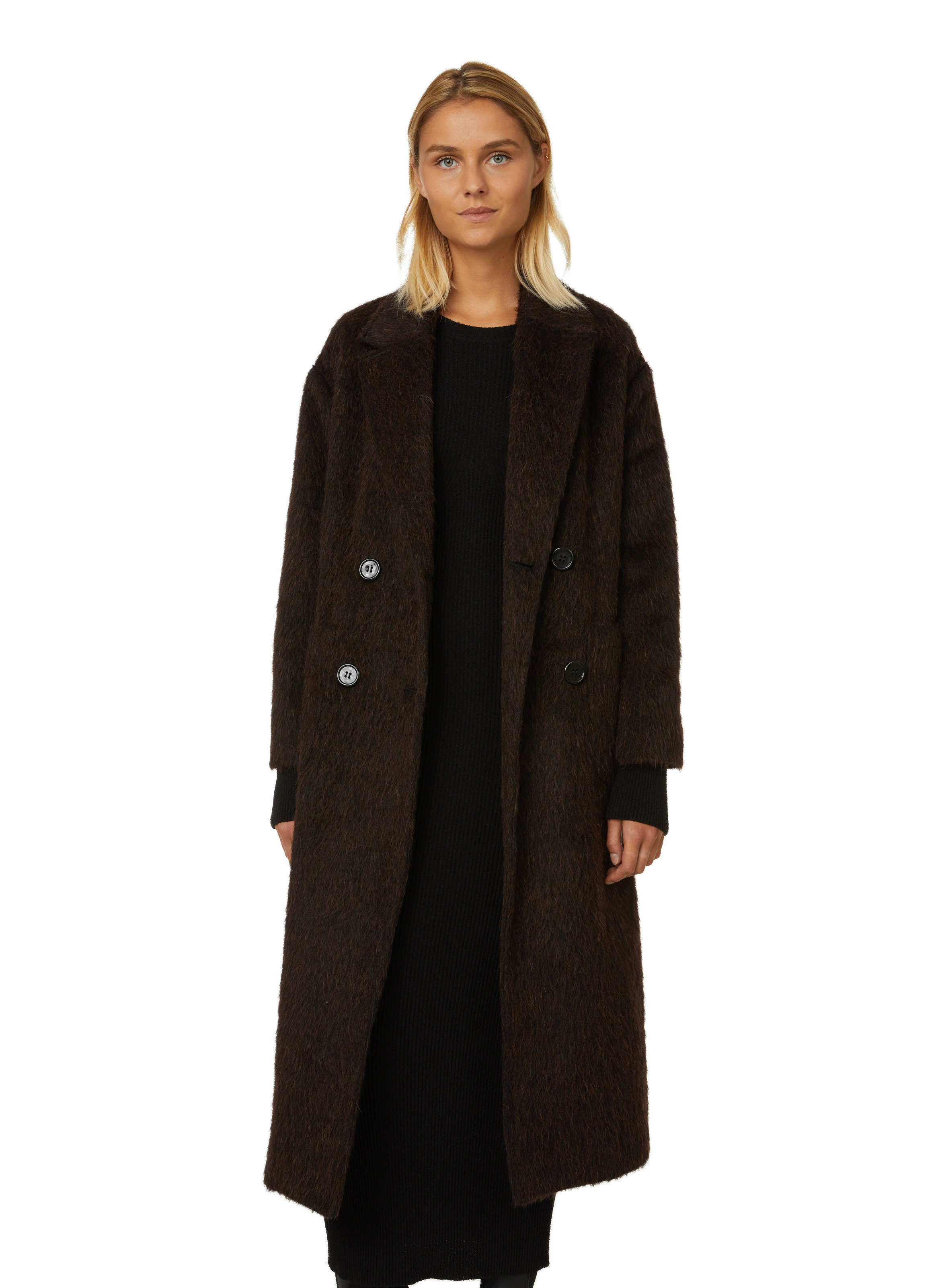 Manteau effet fourrure en laine et alpaga | SAISON 1865