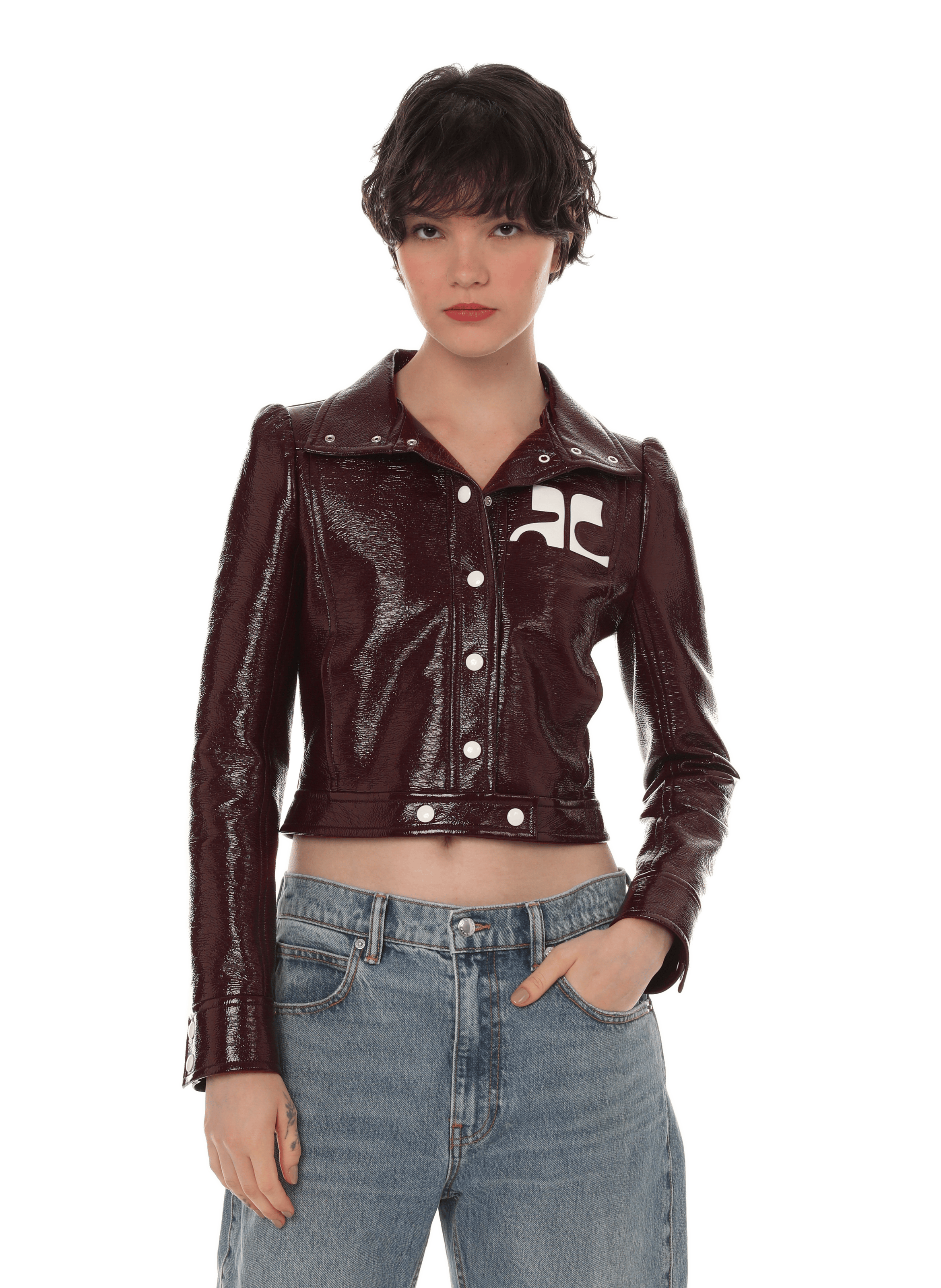 Blouson Réédition vinyle en coton mélangé | COURRÈGES