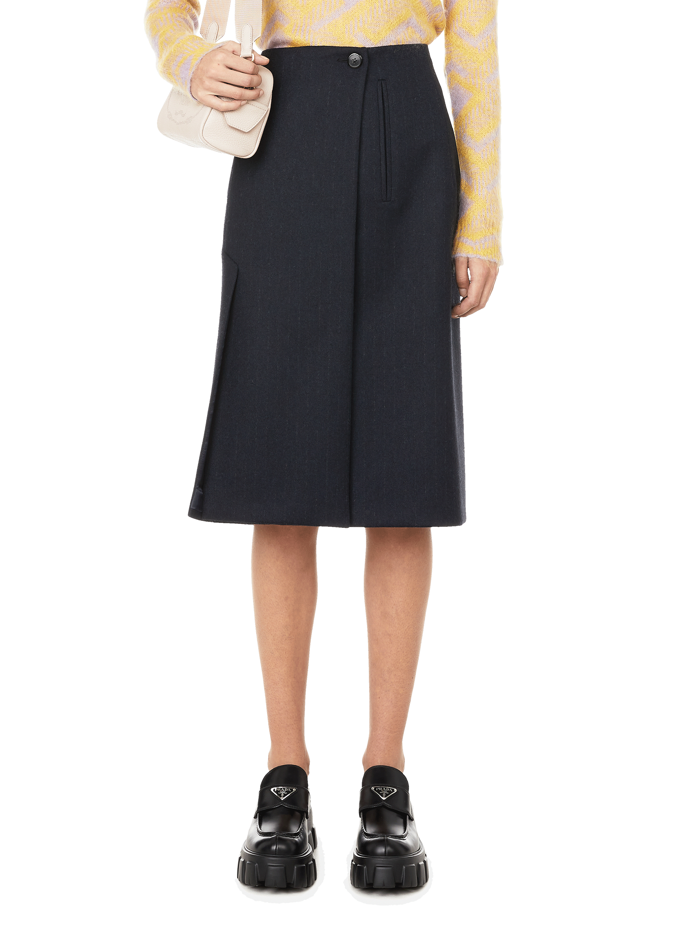 Wool midi skirt | PRADA