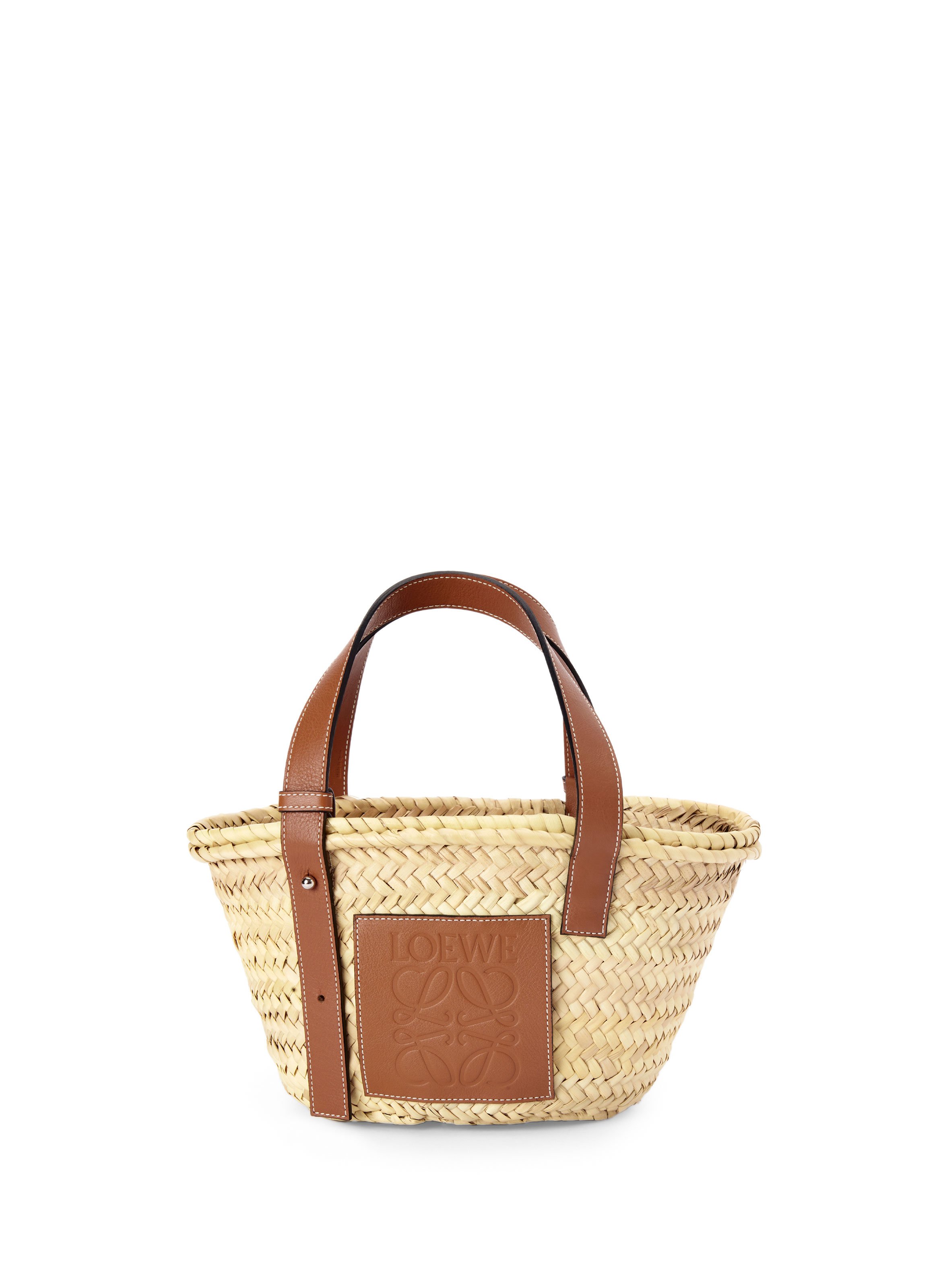 Sac panier en raphia et cuir | LOEWE