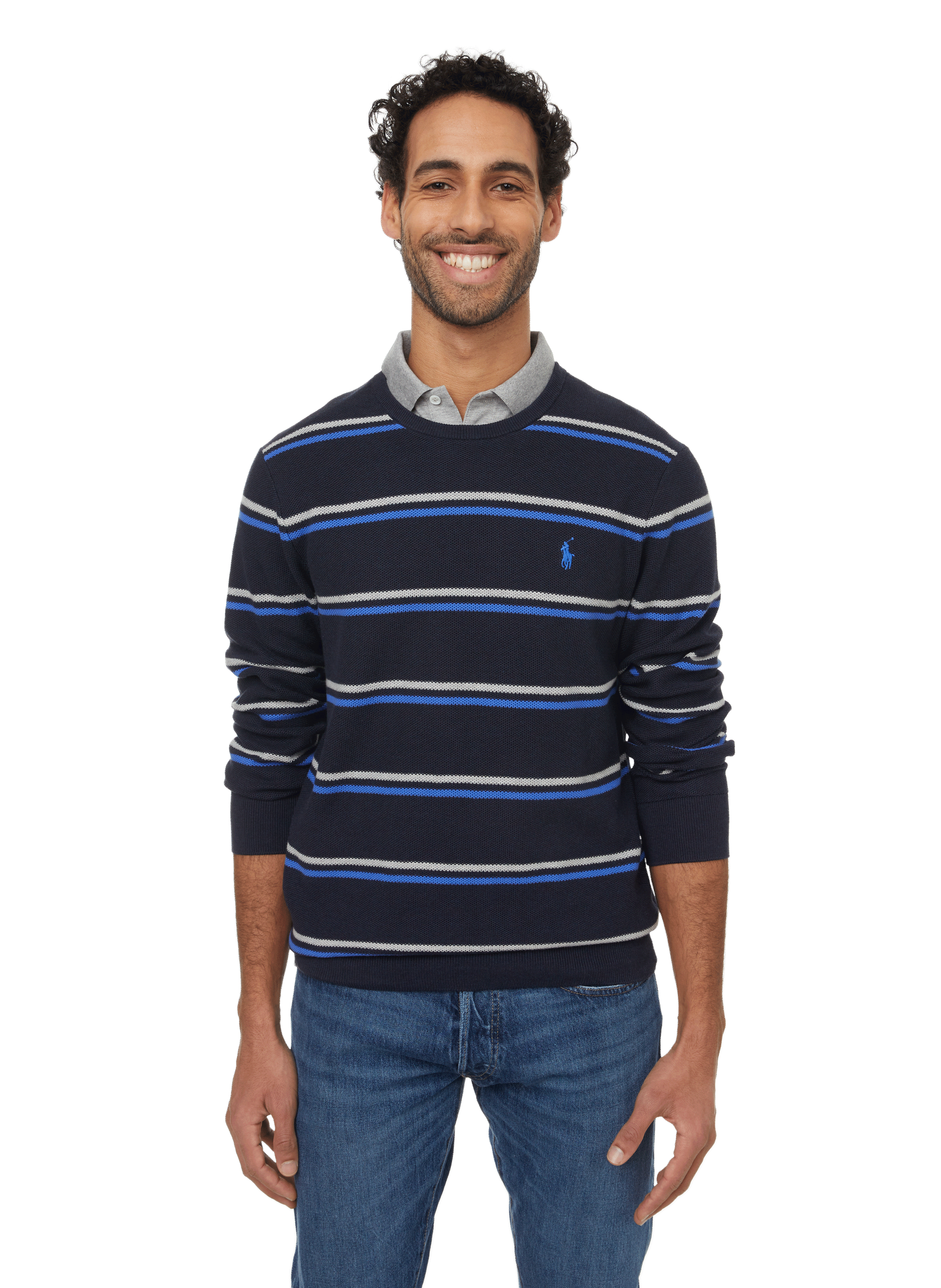 Pull rayé en piqué de coton | POLO RALPH LAUREN