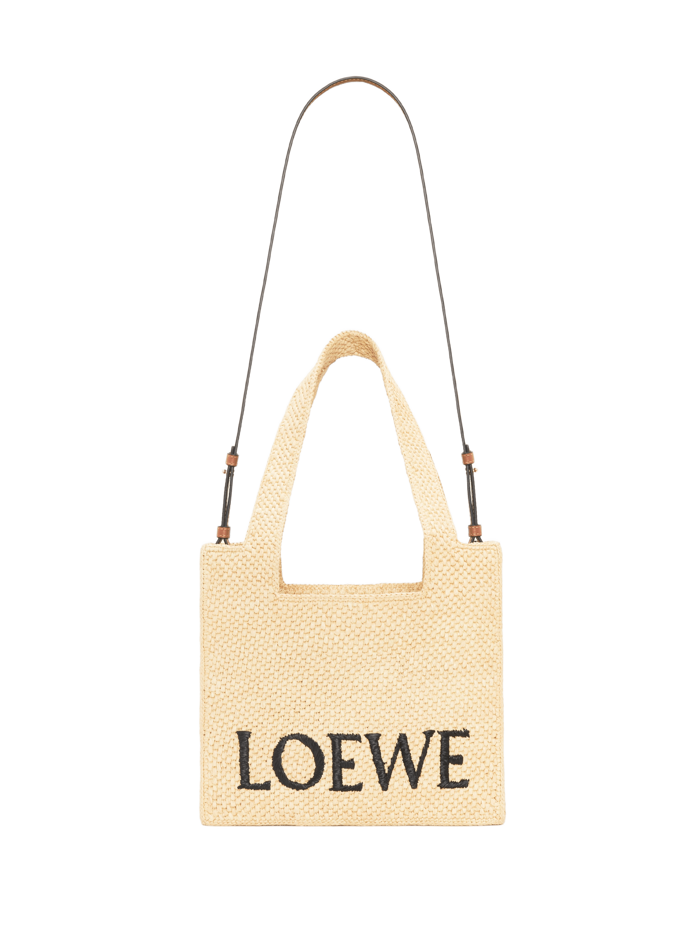LOEWE Font Tote moyen en raphia et cuir | LOEWE