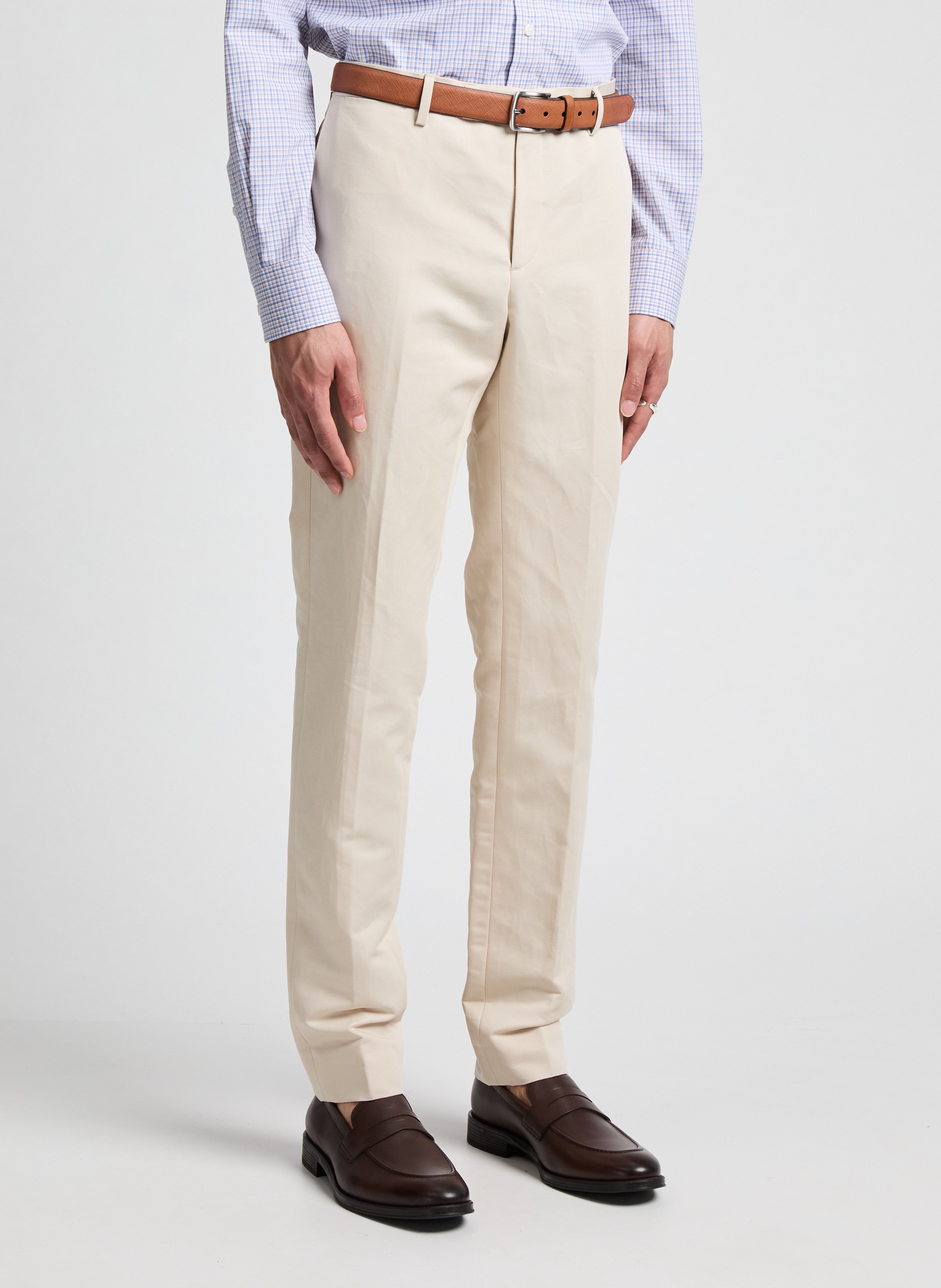 Slim cotton and linen trousers | HACKETT