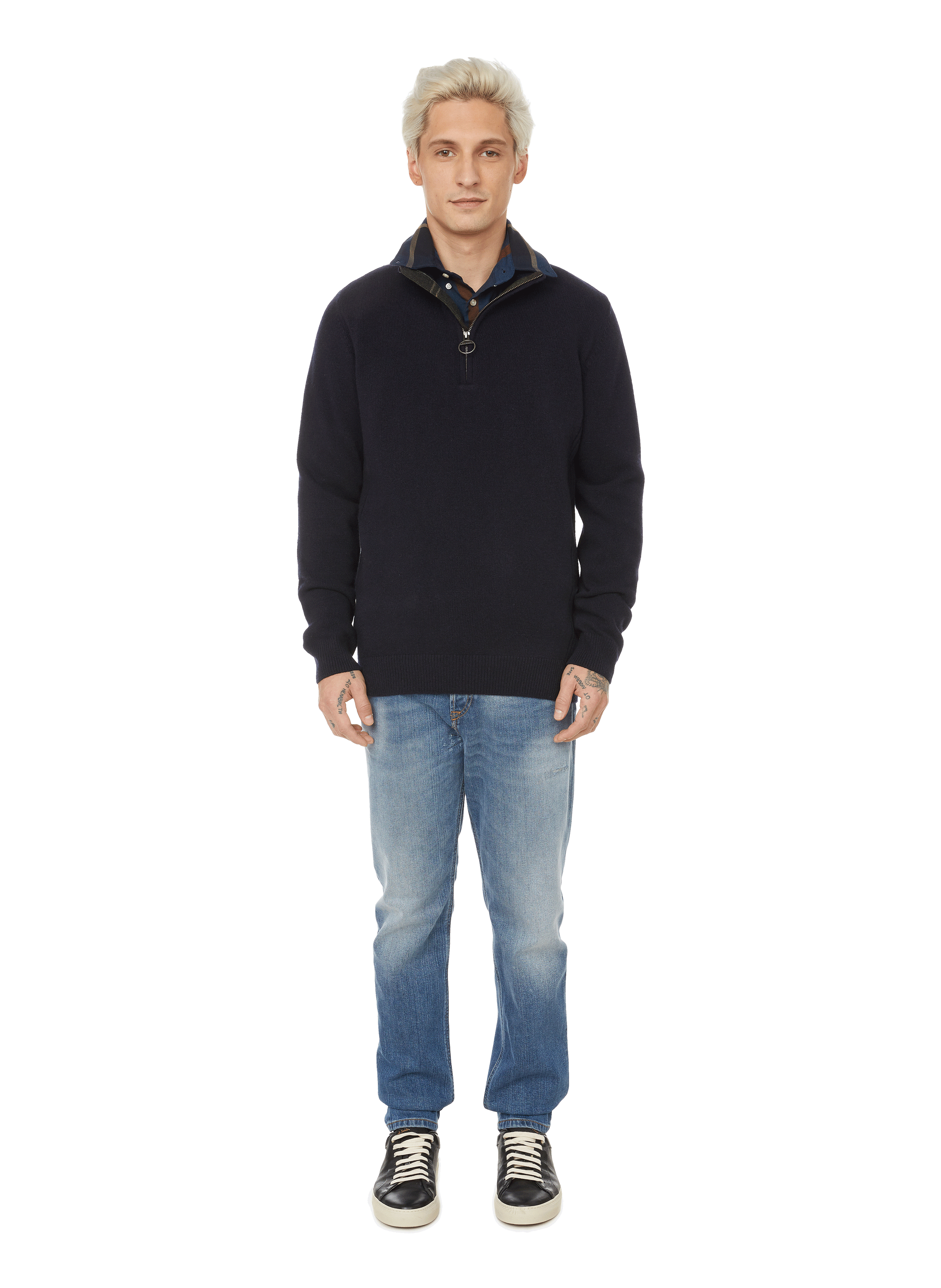 Pull Holden en laine BARBOUR Bleu