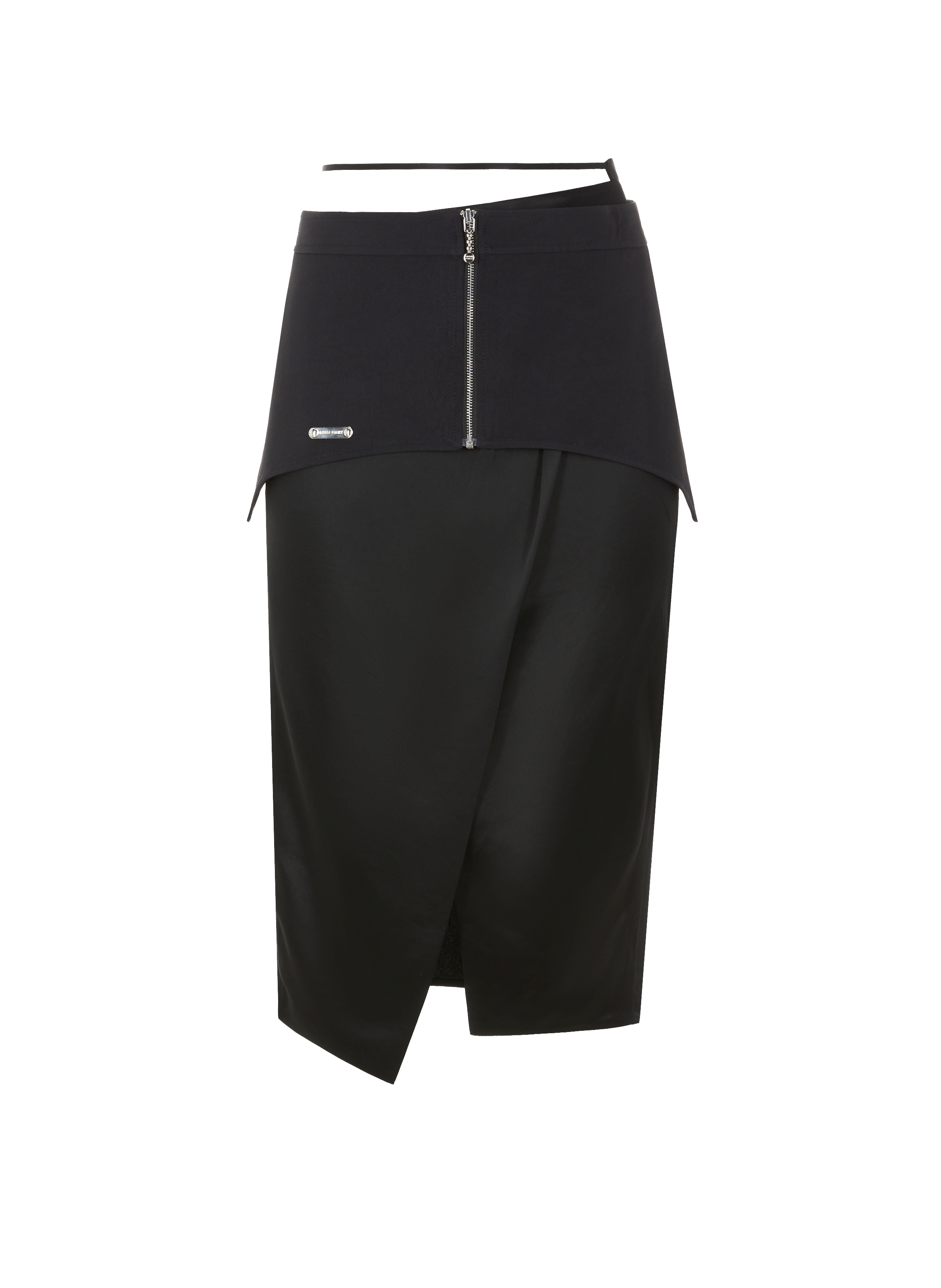 Jupe midi bi-matière