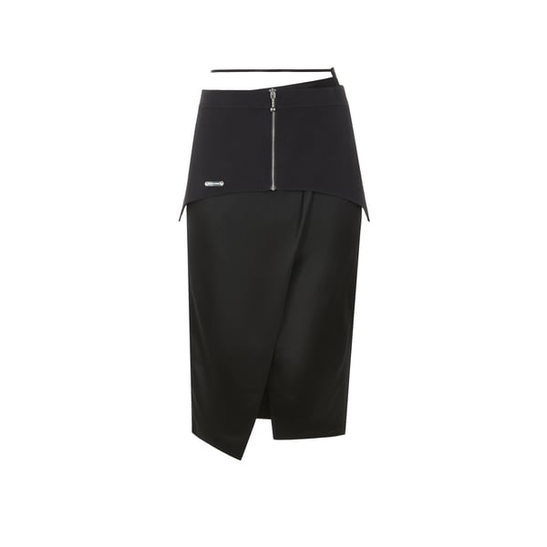 Jupe midi bi-matière