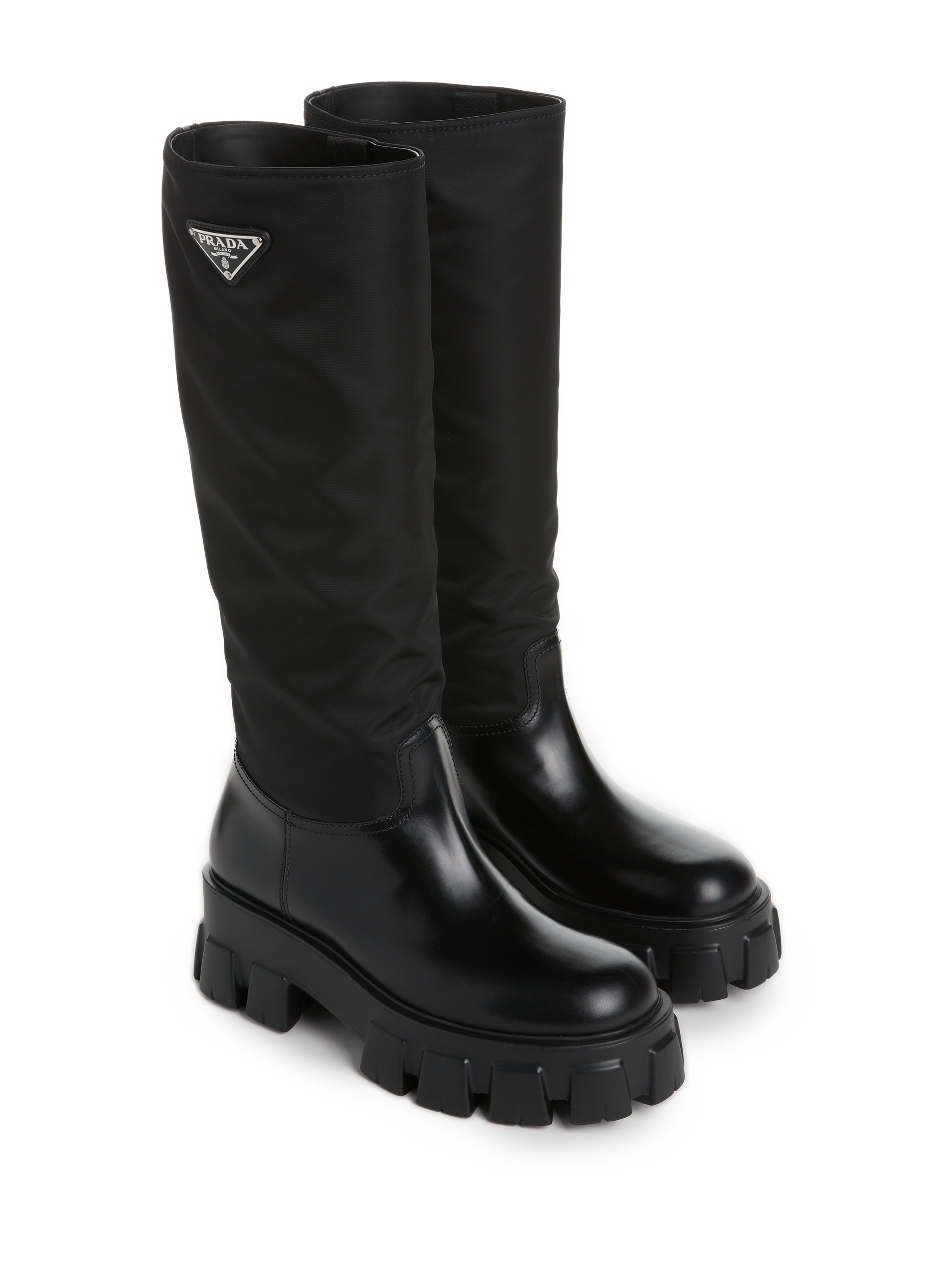 Bottes en cuir et Re-nylon