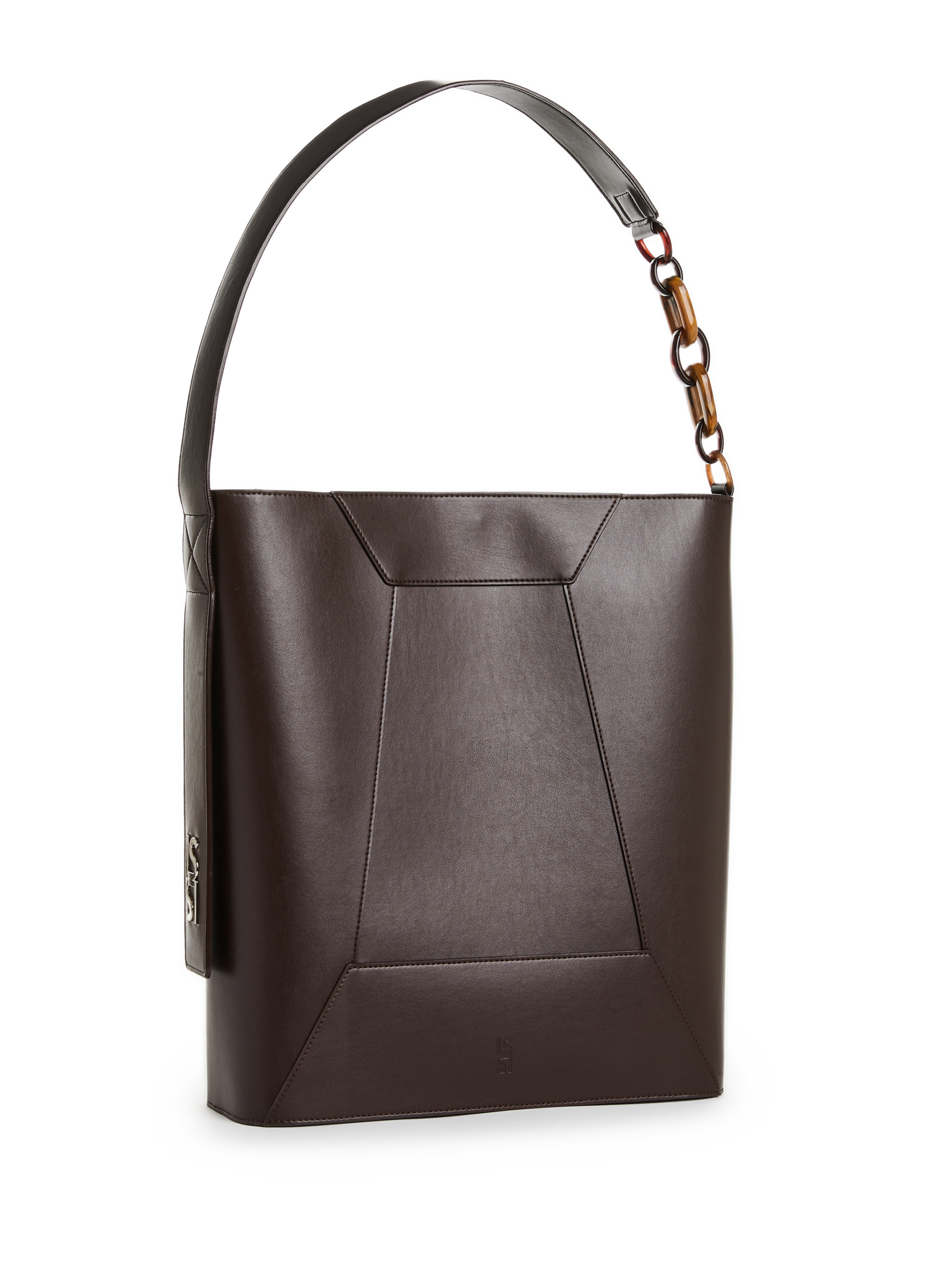 Sac cabas en cuir vegan LA SINGULIERE & LE SINGULIER Marron