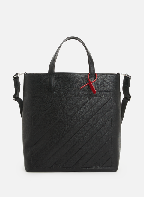 Binder leather tote bag BlackOFF-WHITE 