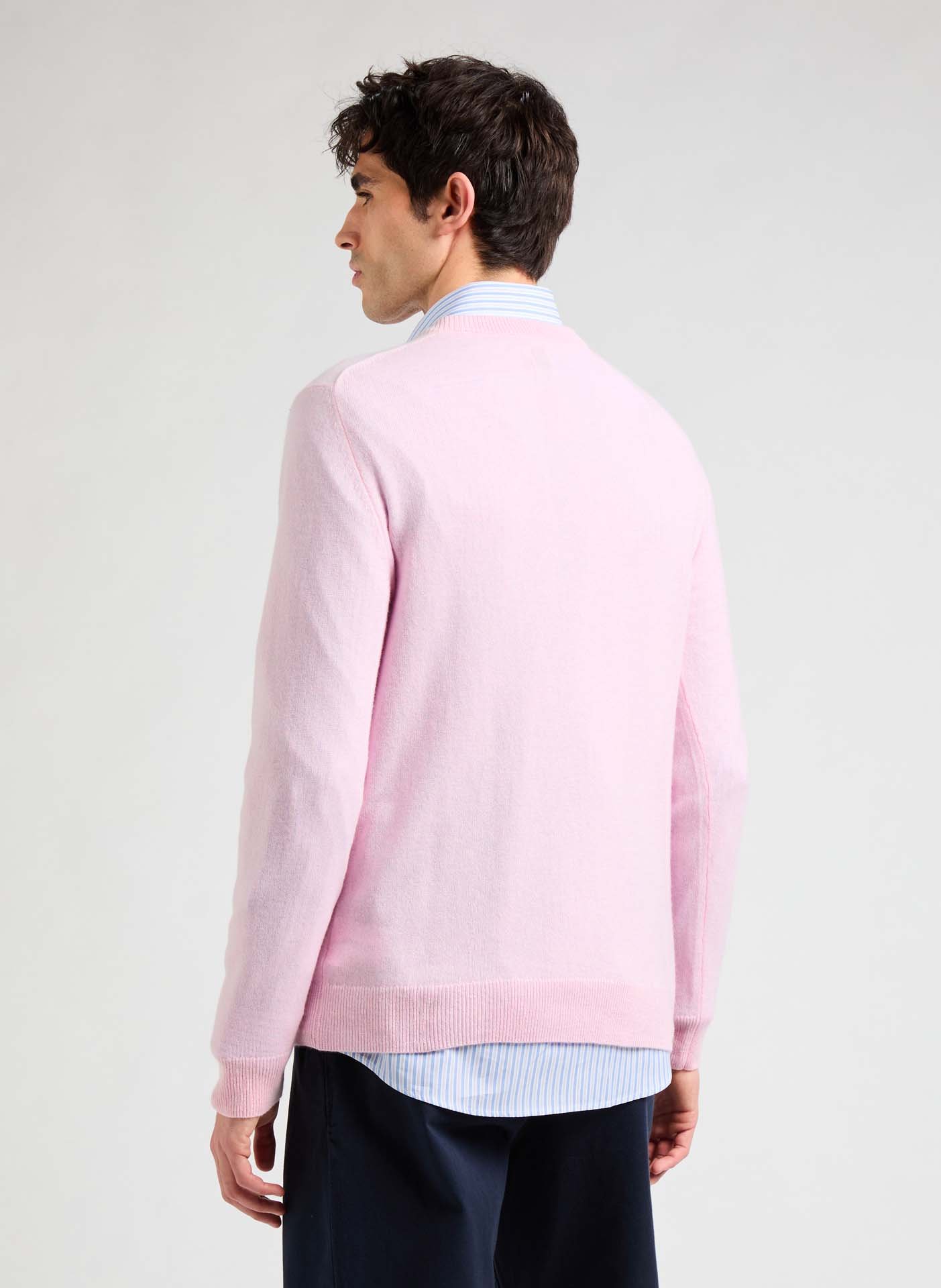 Pull col V en cachemire AU PRINTEMPS PARIS Rose