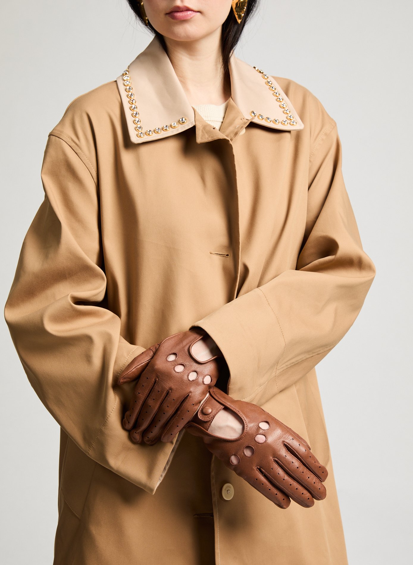 Leather gloves SAISON 1865 Brown