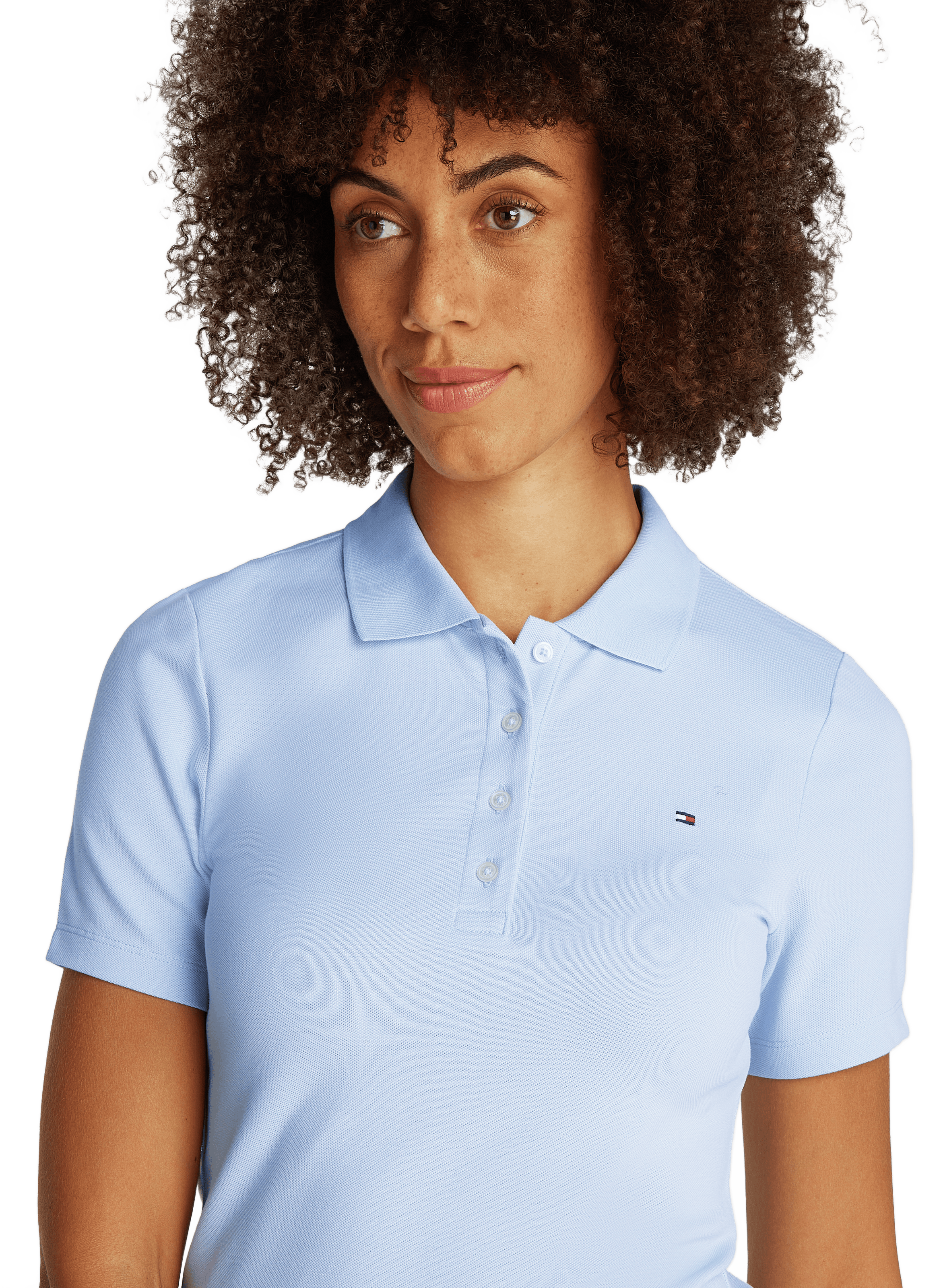 Polo cintré en coton  TOMMY HILFIGER Bleu