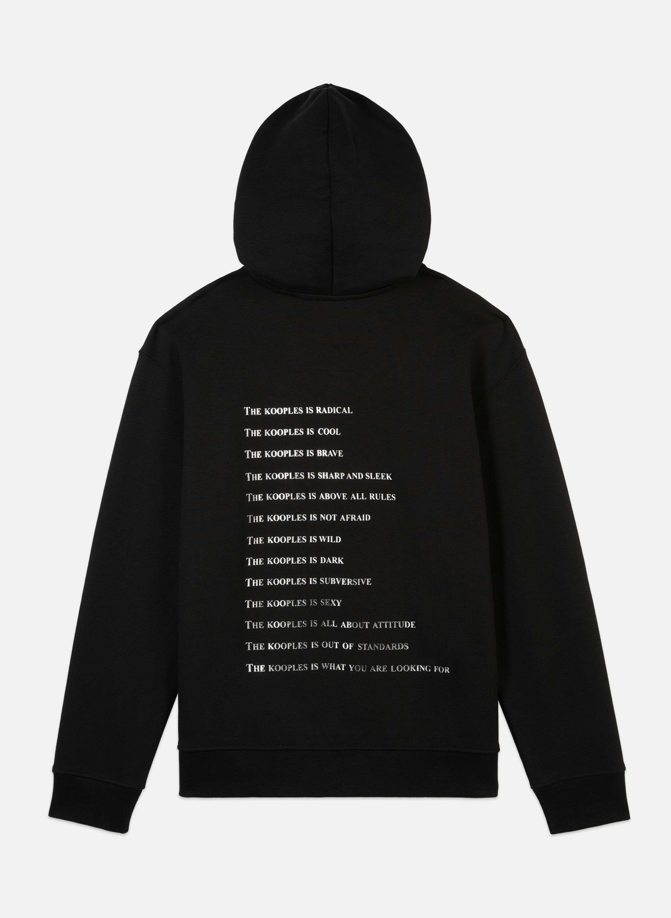 Sweatshirt à capuche en coton what is avec strass THE KOOPLES Noir