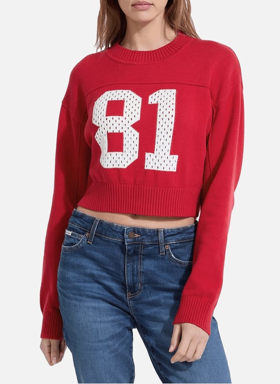 Pull en coton Rouge by GUESS GUESS Pull en coton Rouge