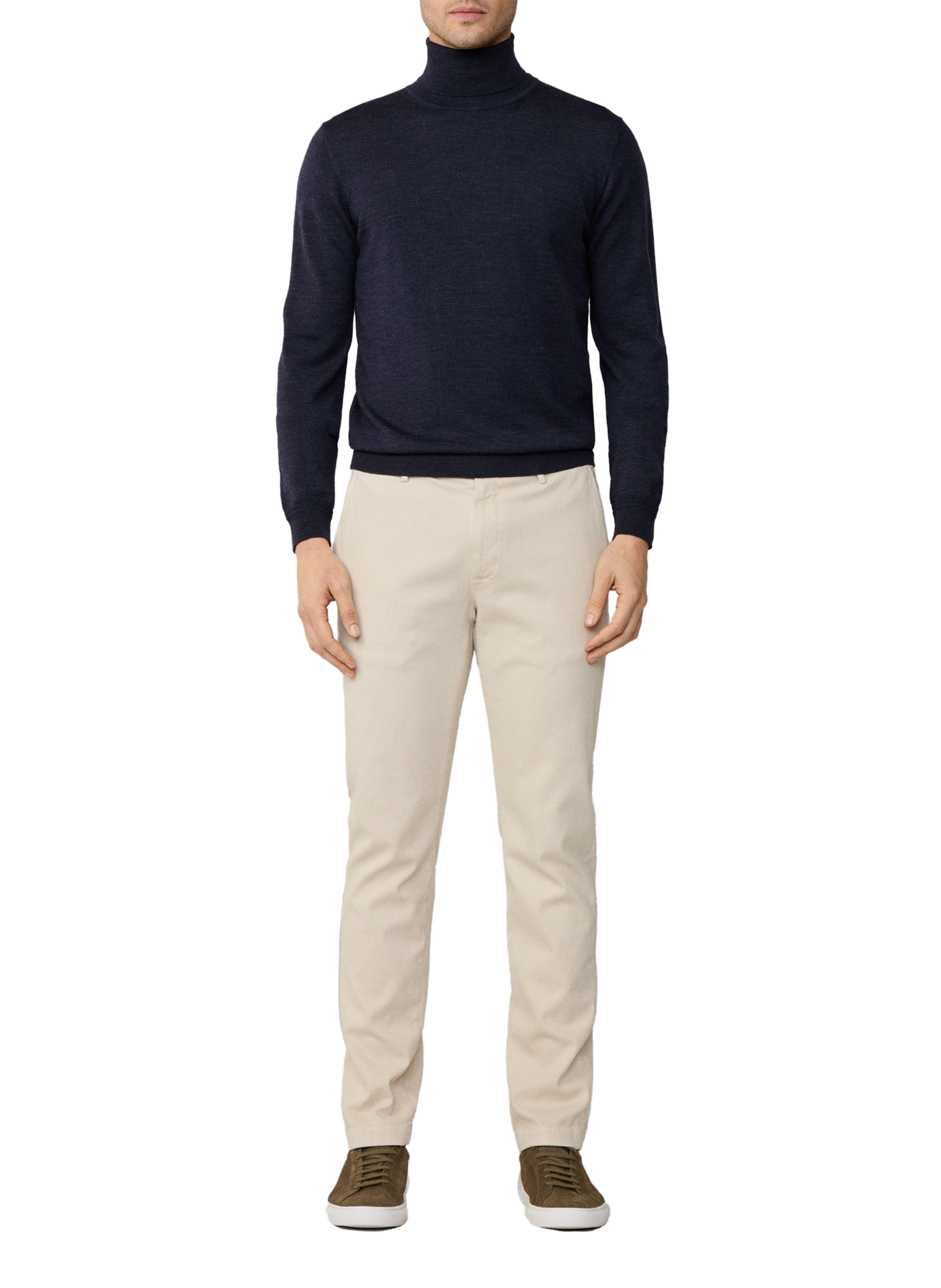 Pull col roulé en laine FACONNABLE Bleu