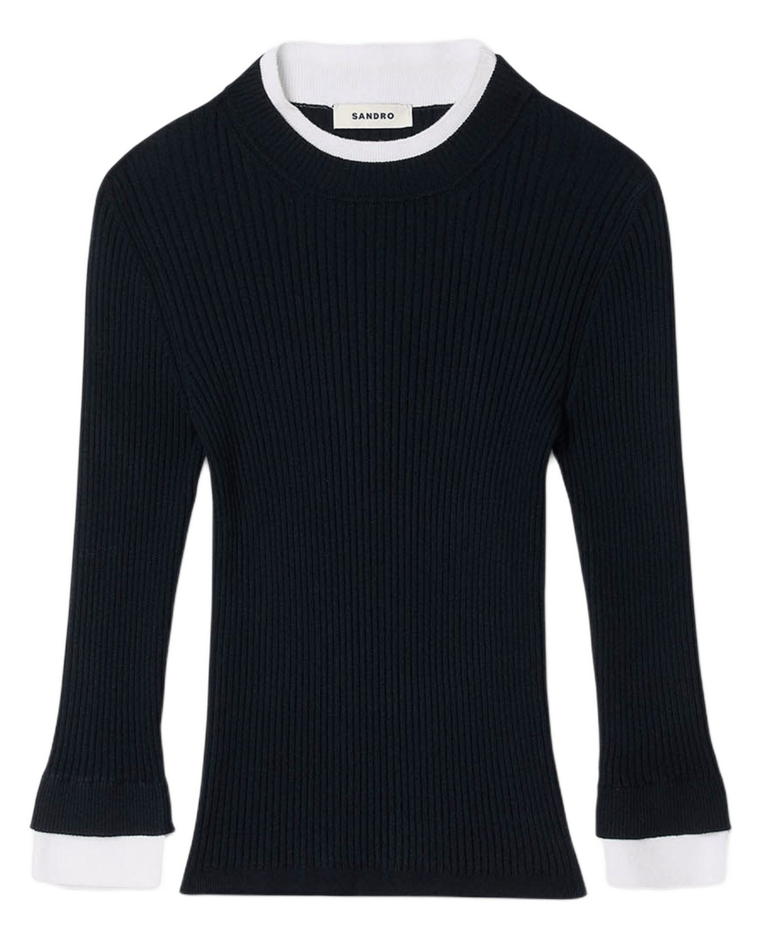 Pull col rond SANDRO Bleu