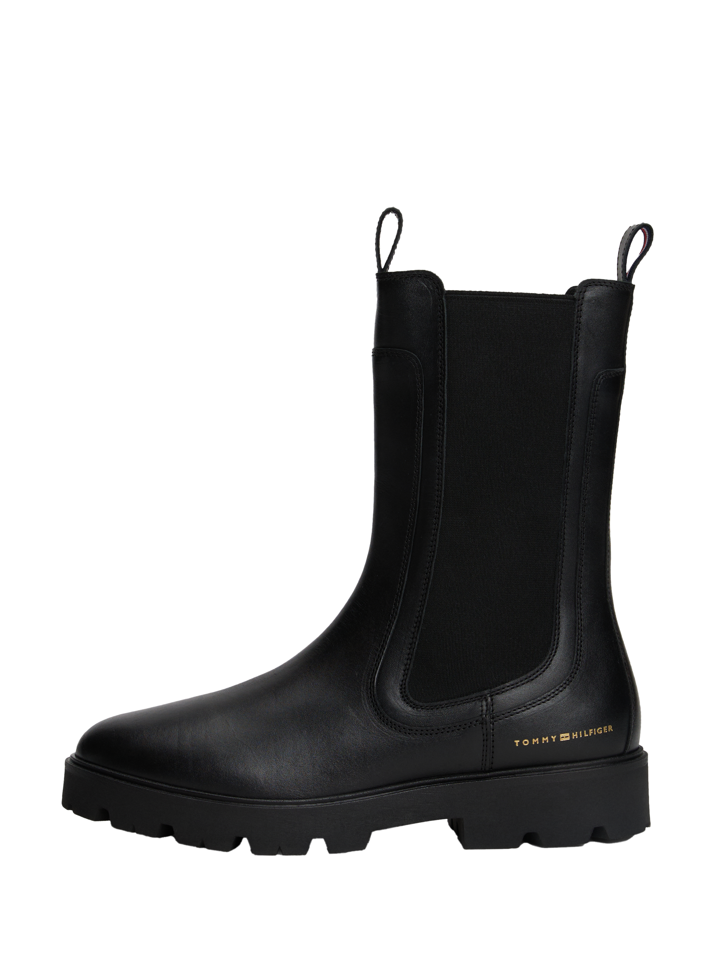 Bottines bout rond en cuir TOMMY HILFIGER Noir