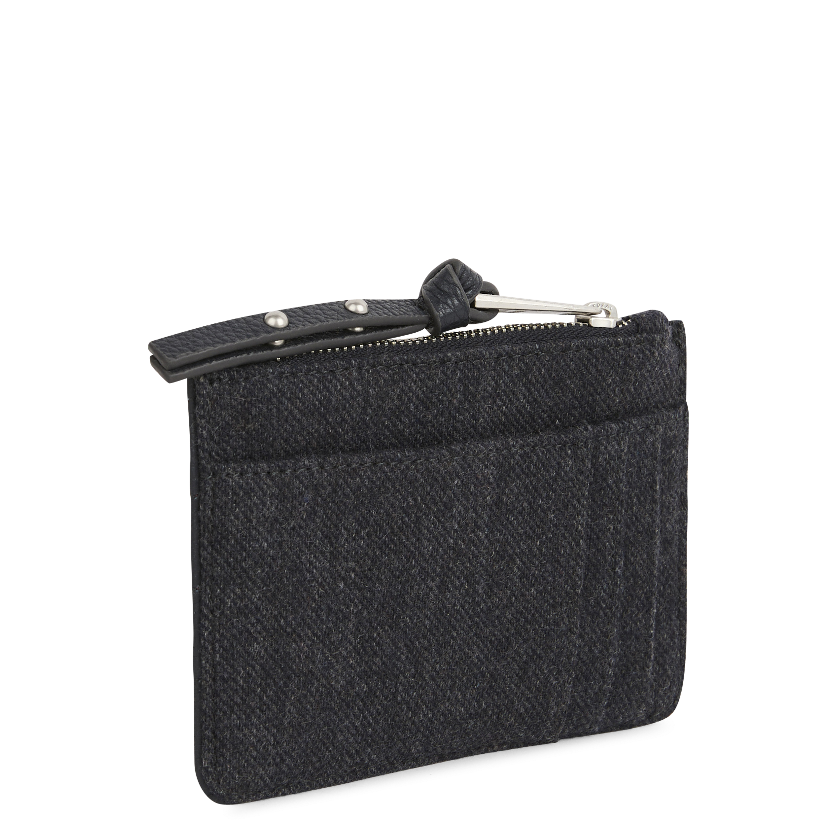 Porte-cartes chevrons en cuir 1440 banker IKKS Bleu