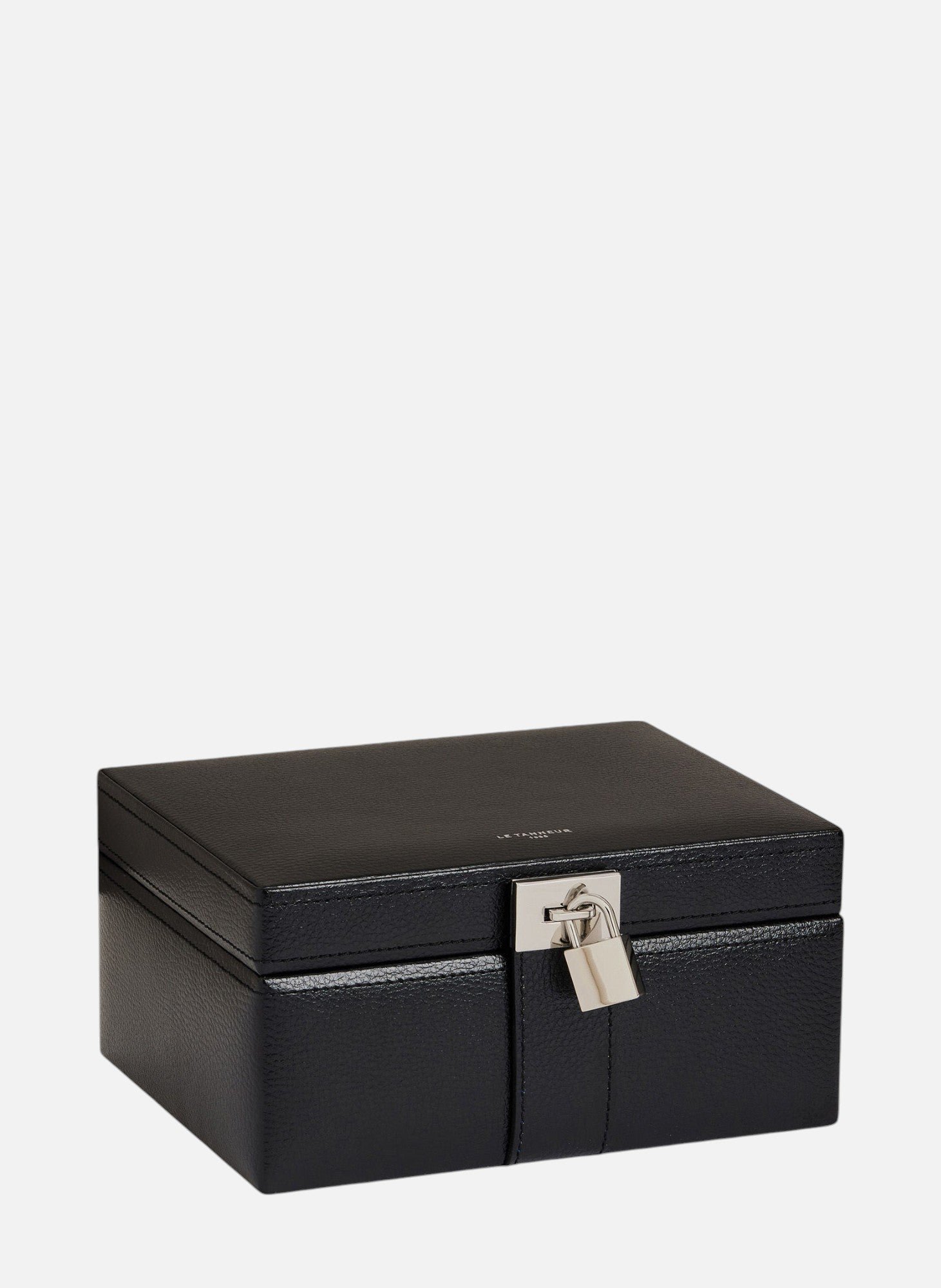 Boîte à bijoux moyen modèle en cuir LE TANNEUR Noir