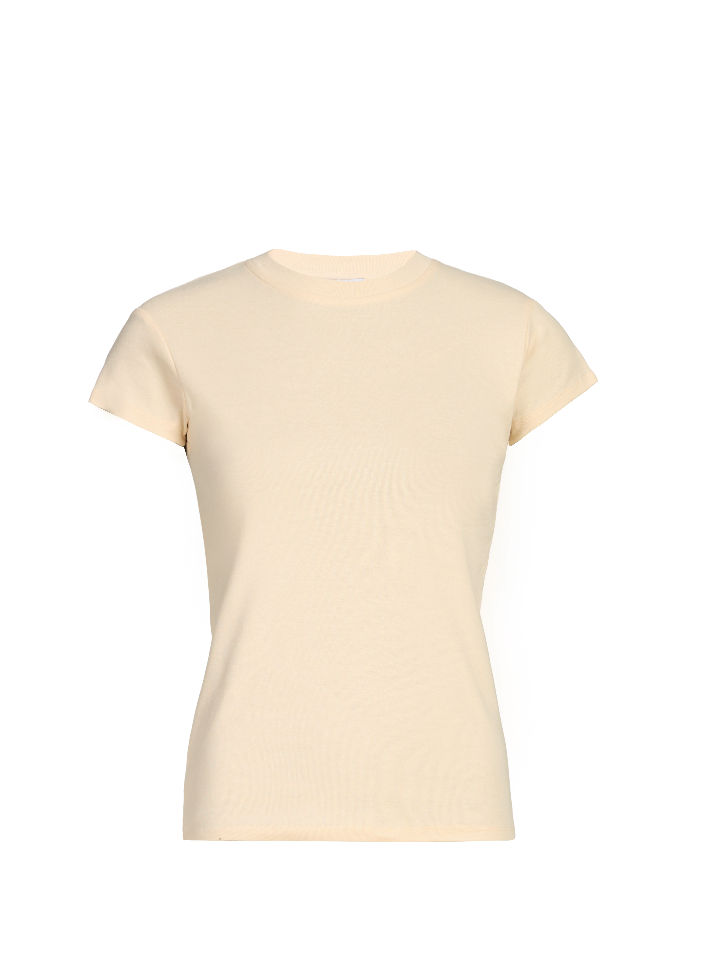 T-shirt uni à col rond TOPSHOP Beige