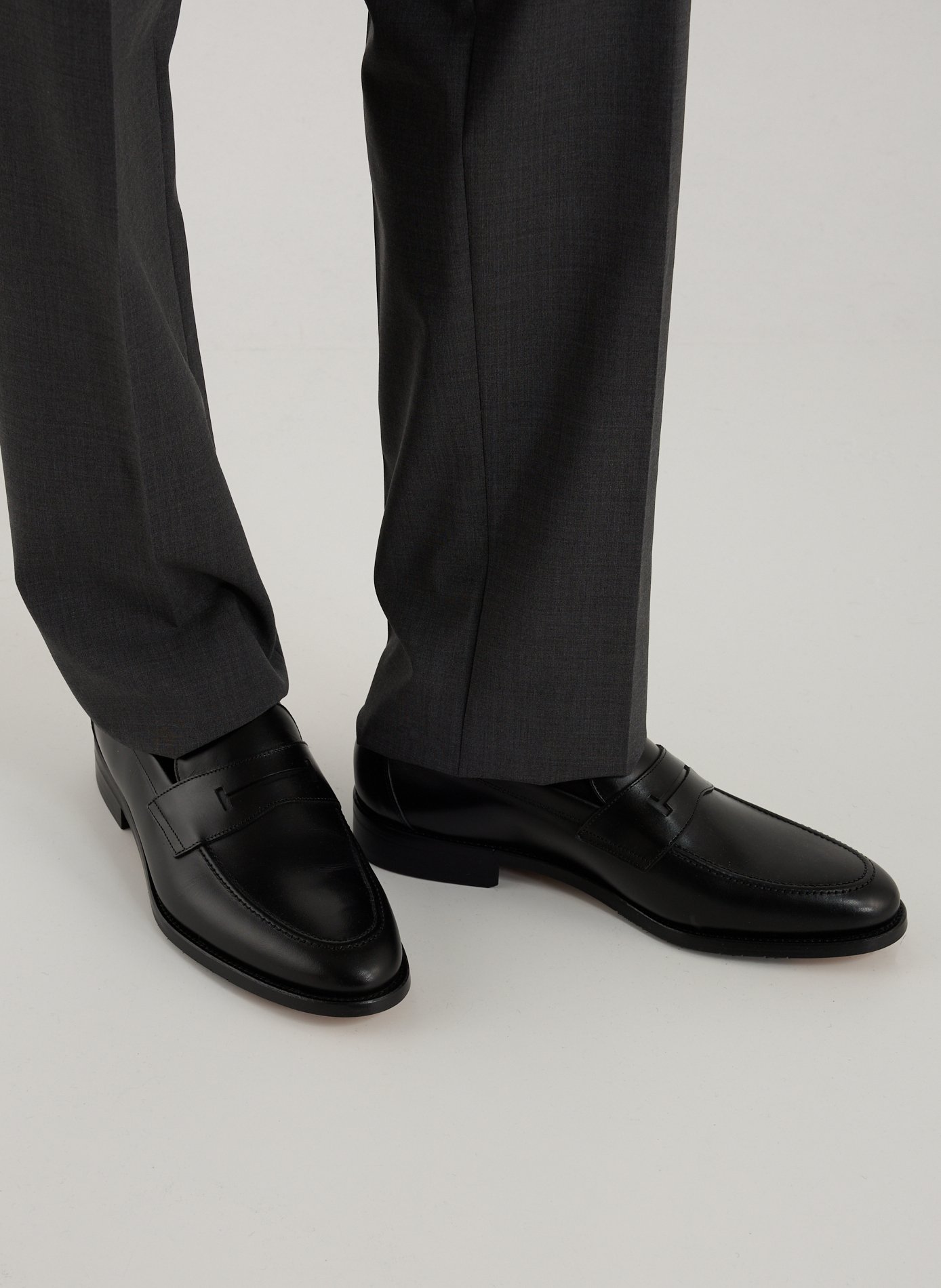 Mocassins unis en cuir HACKETT Noir