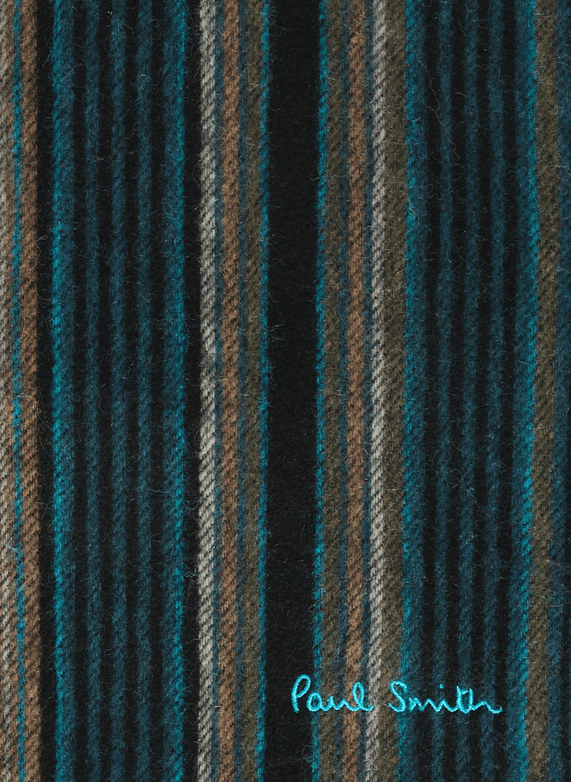 Echarpe à rayures en laine vierge PAUL SMITH Noir