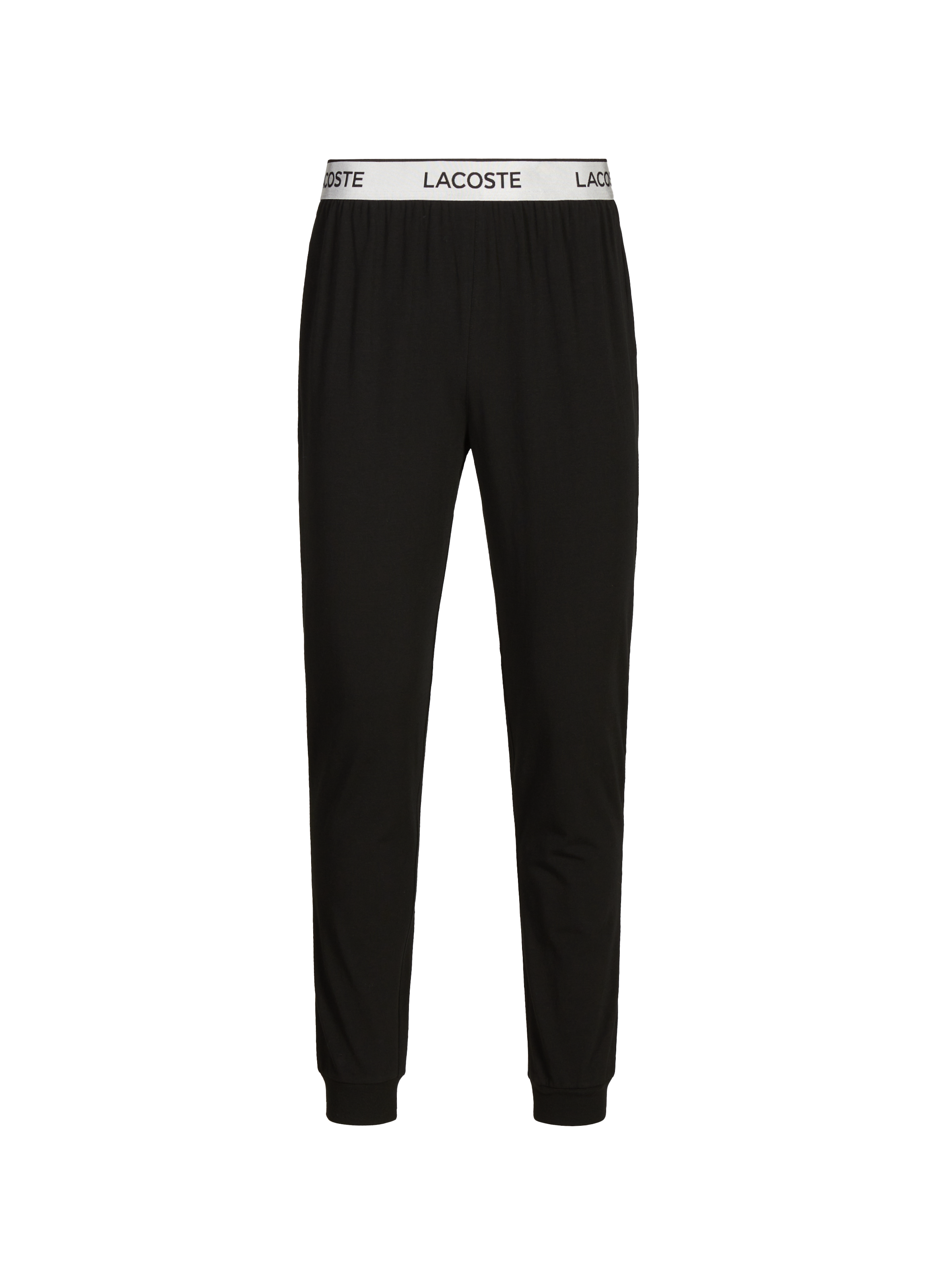 Long cotton blend pajama set LACOSTE Black