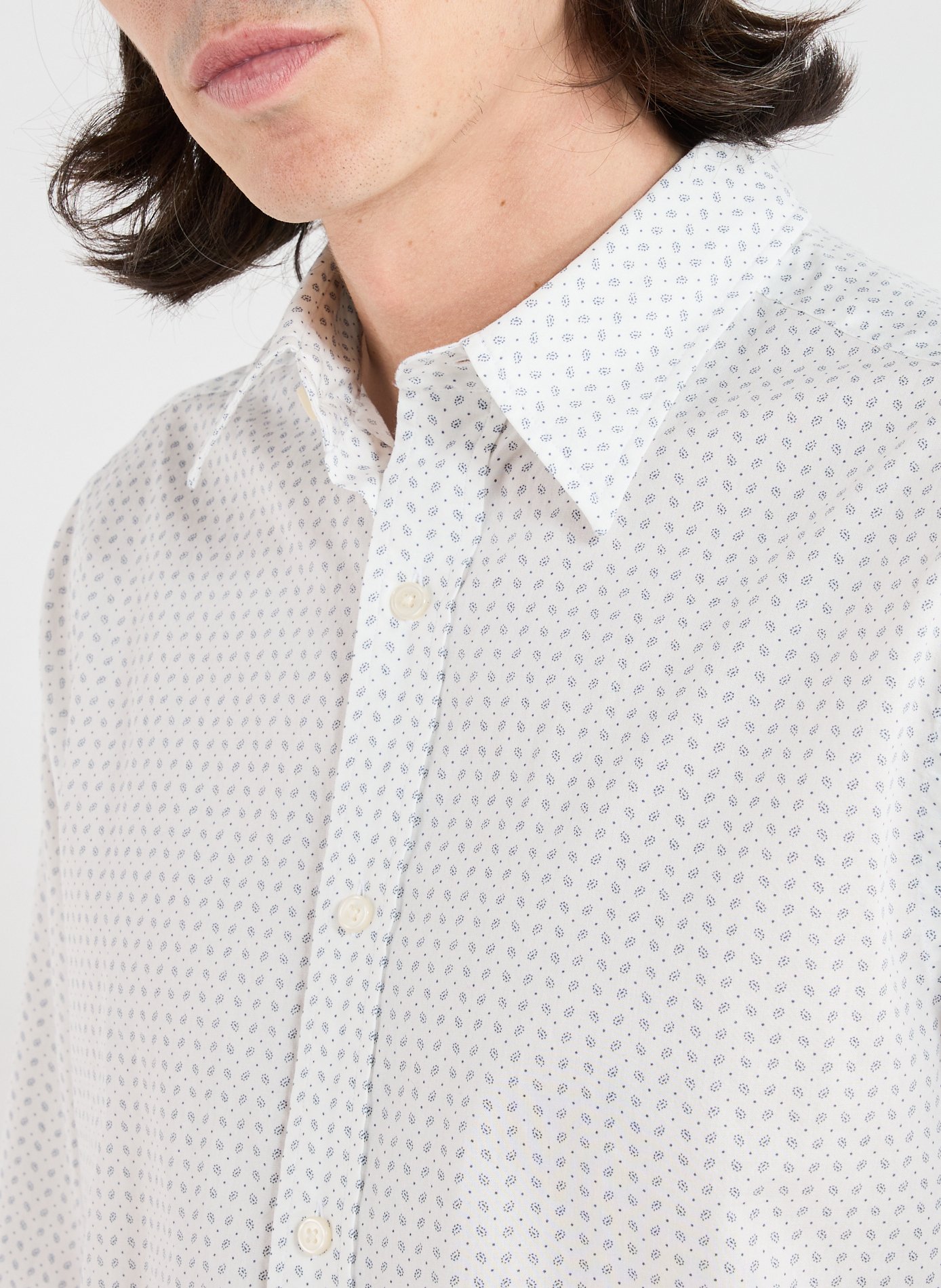 Printed straight cotton shirt GANT Beige