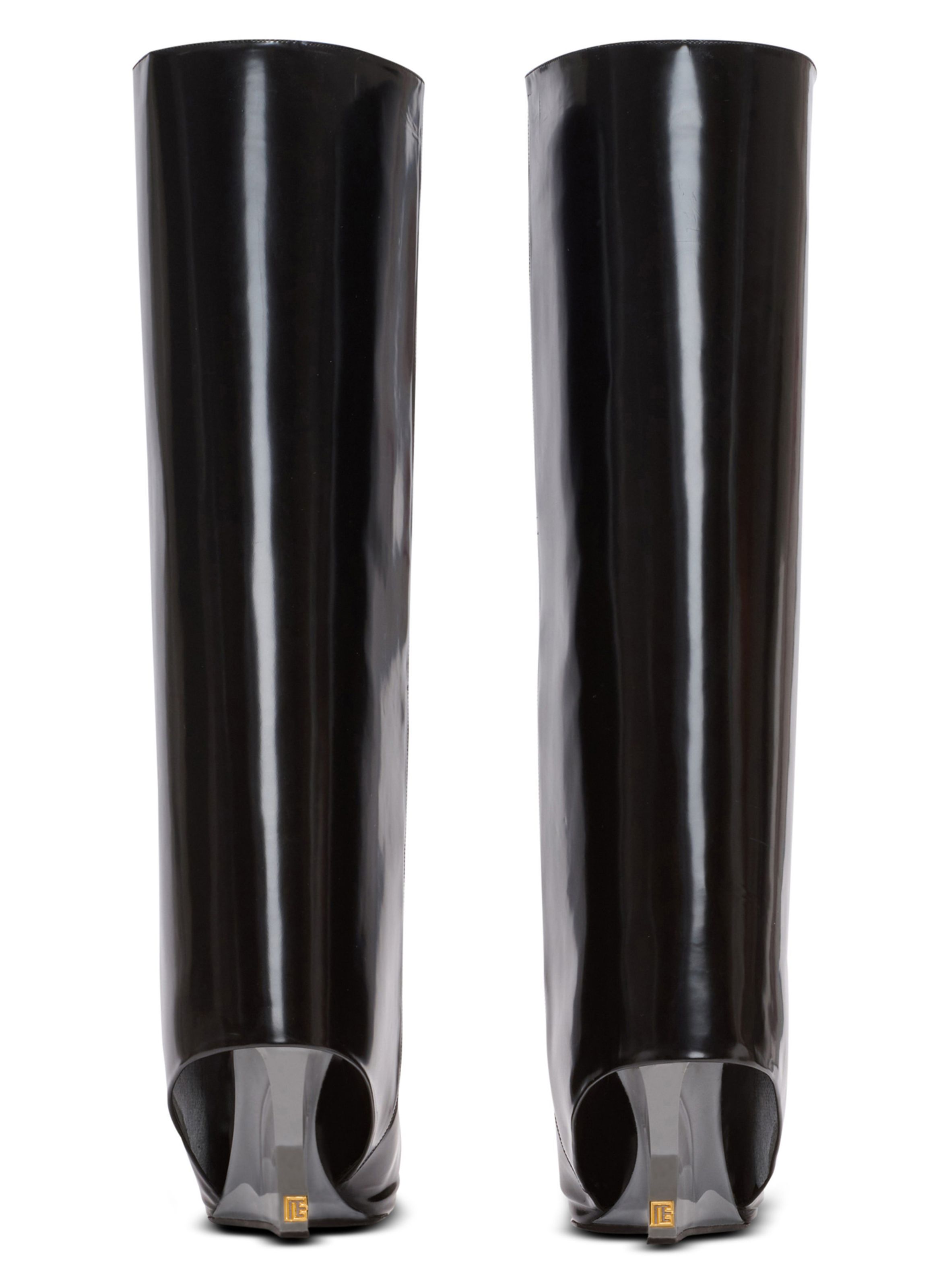 Bottes wedge en cuir de veau BALMAIN Noir