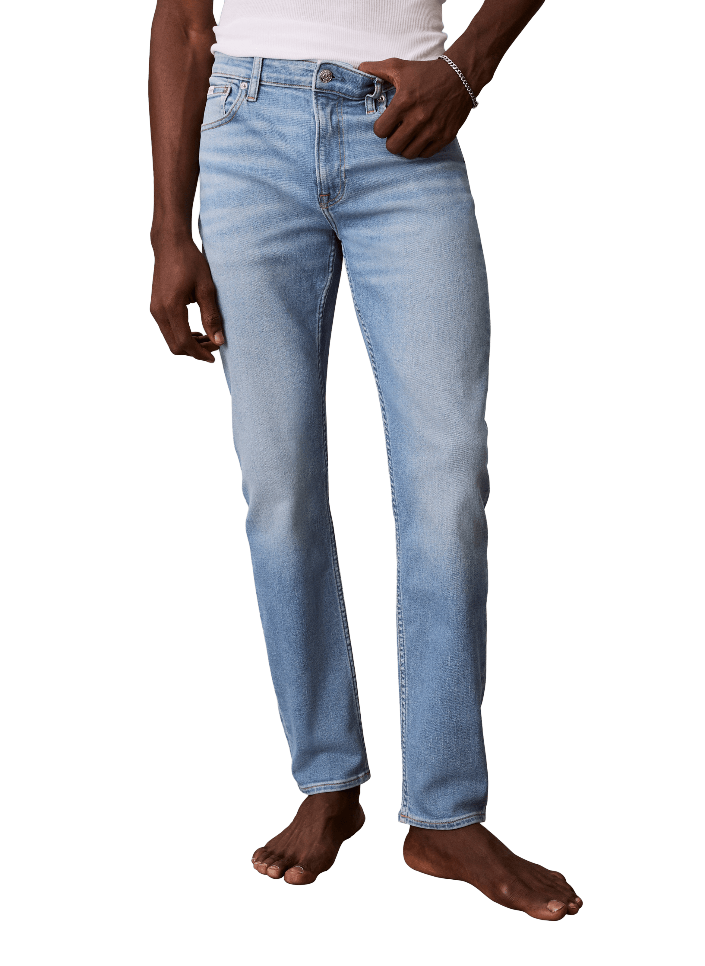 Cotton-blend slim-fit jeans CALVIN KLEIN Blue