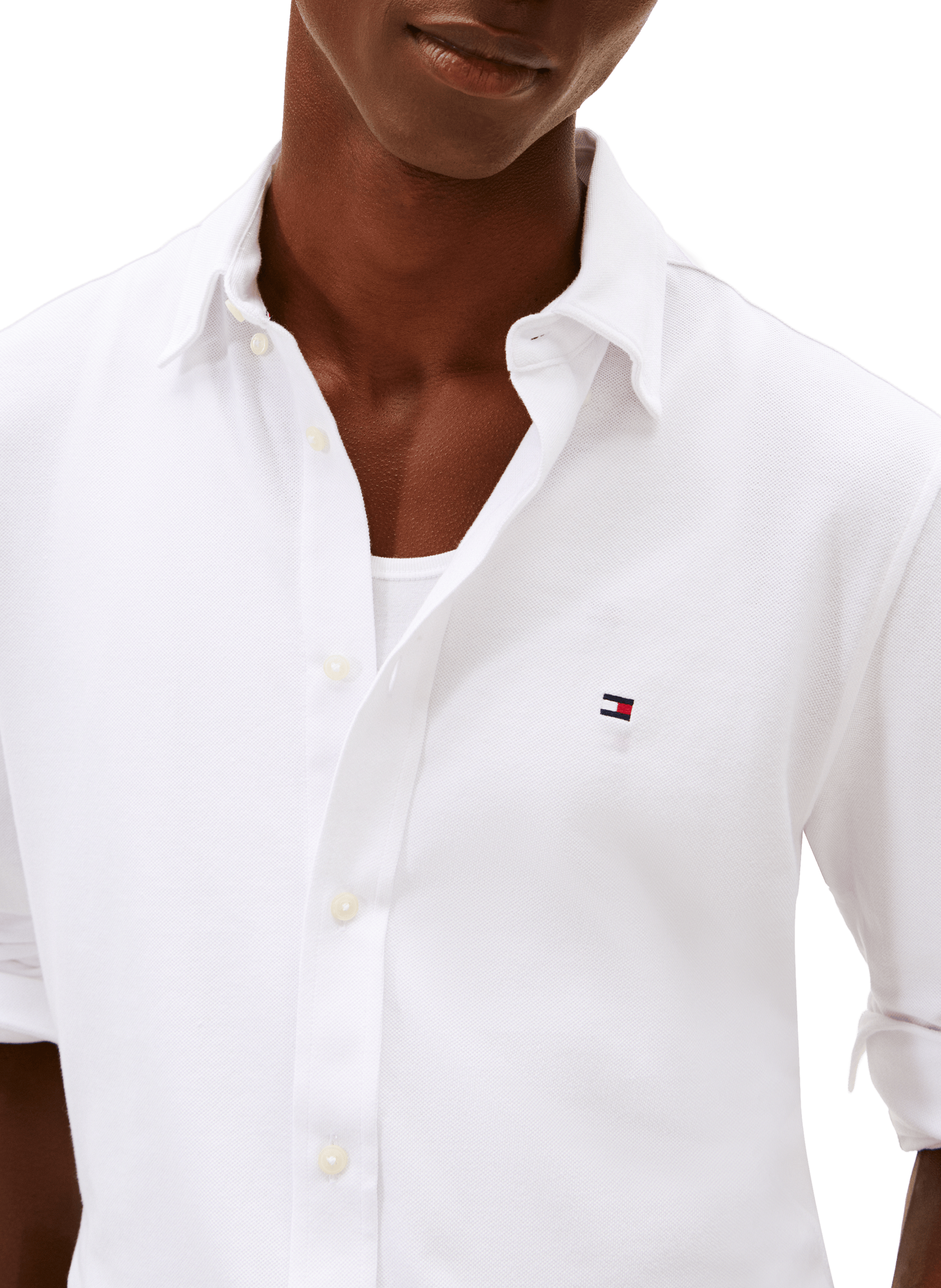 Cotton jersey shirt with logo TOMMY HILFIGER White