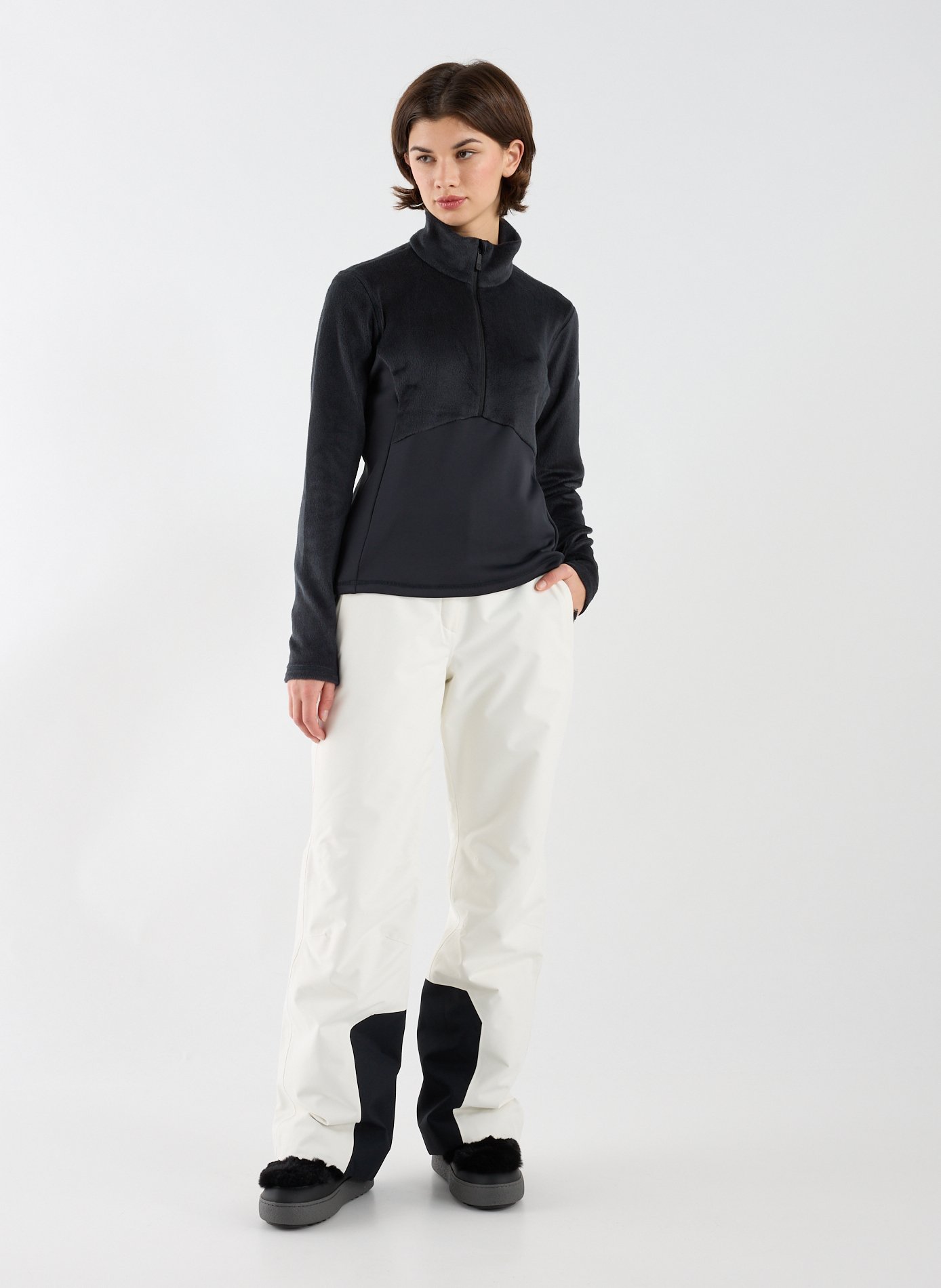 Pull col montant en polaire à demi zip  ROSSIGNOL Noir