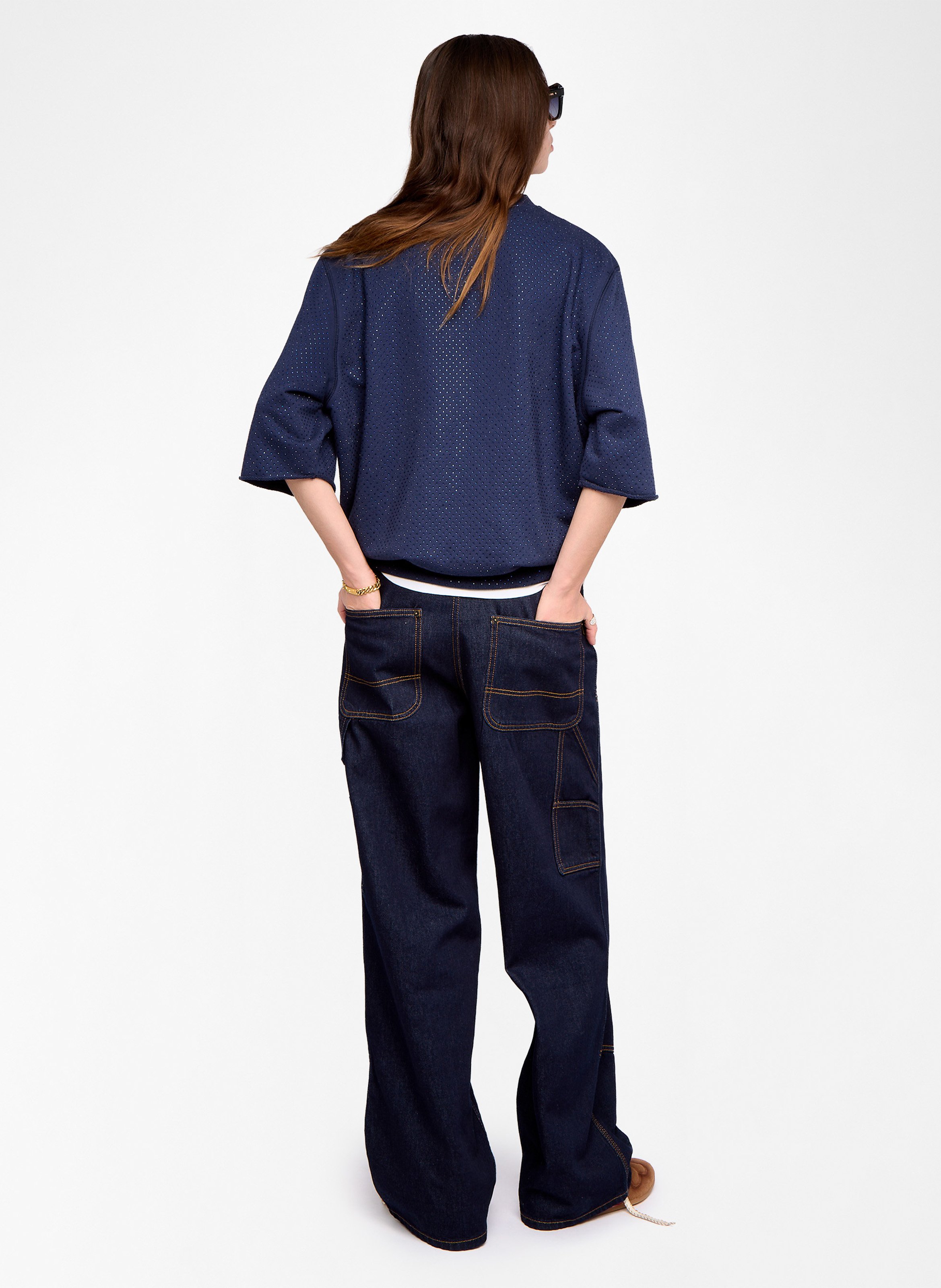 Sweat col rond en coton mélangé edmond ZADIG&VOLTAIRE Bleu