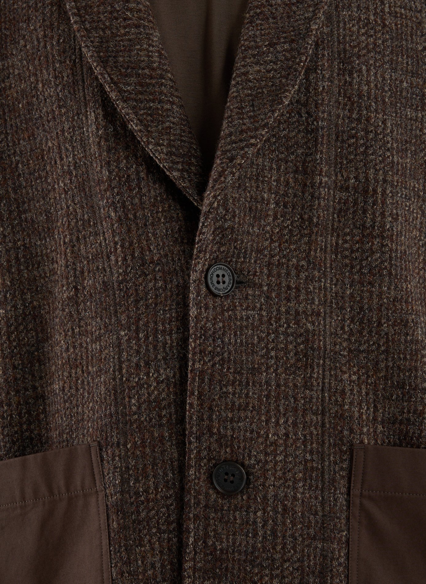Two-tone wool blazer COMME DES GARCONS HOMME Brown