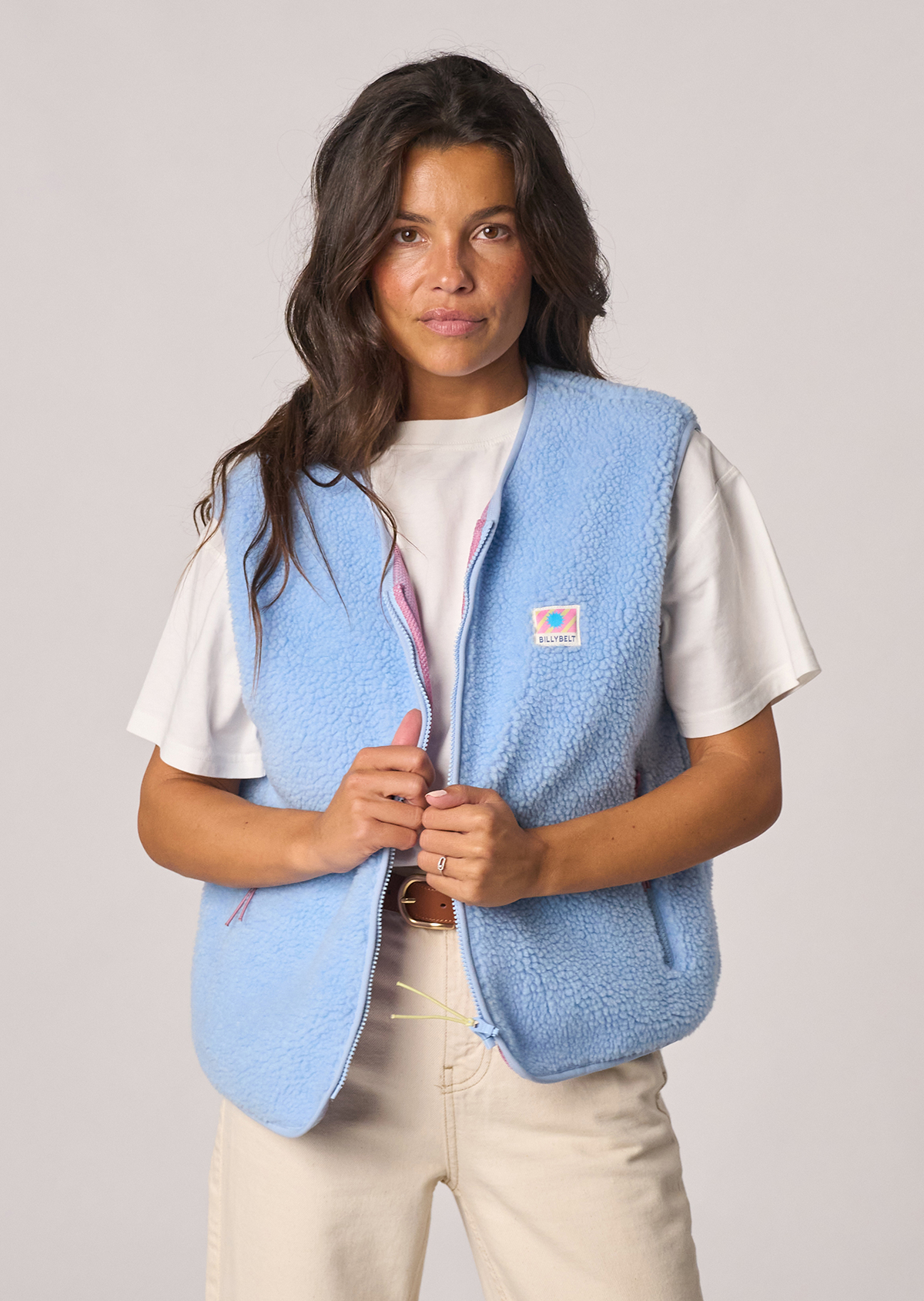 Veste sherpa zippée sans manches BILLYBELT Bleu