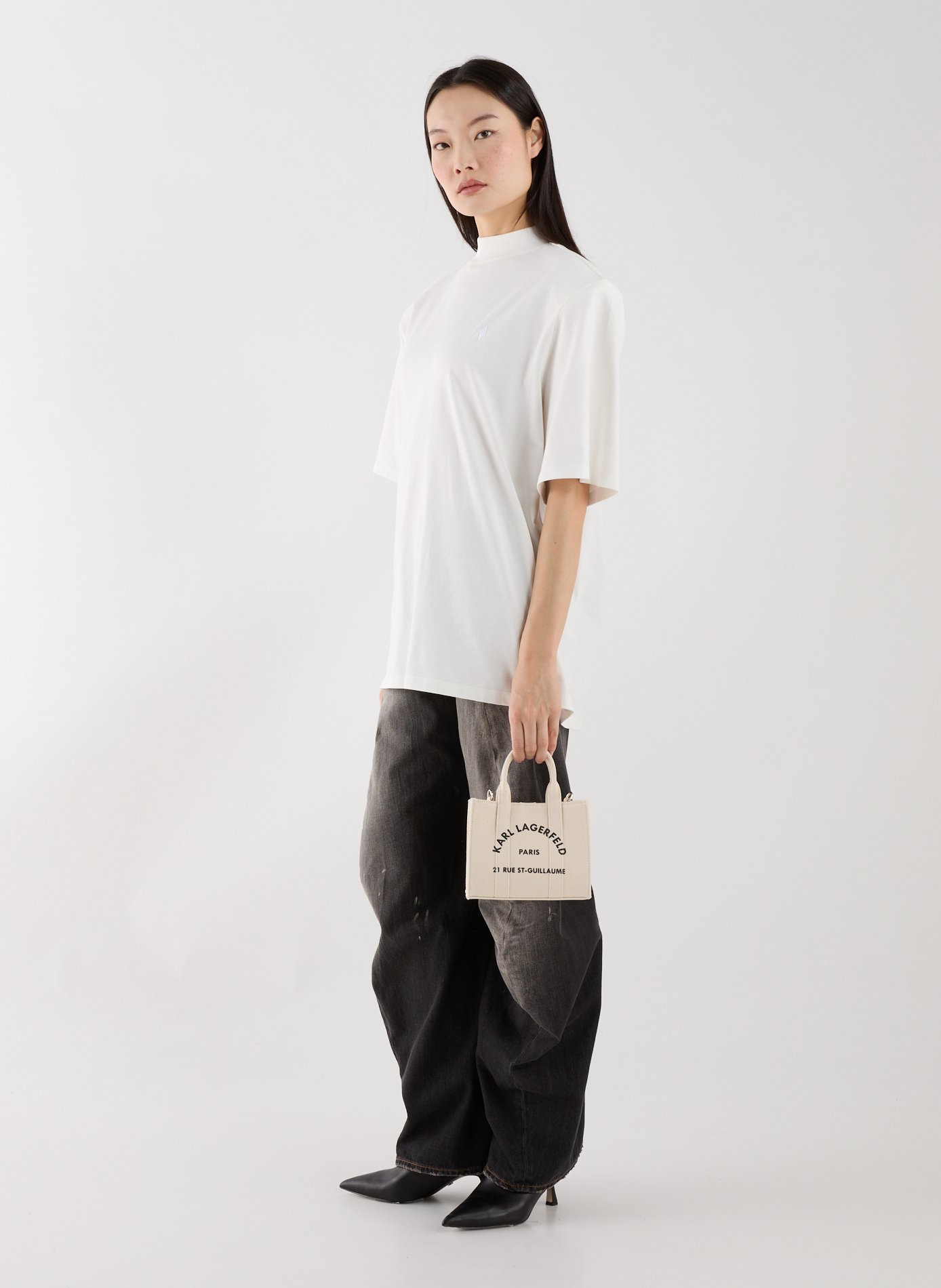 Cotton handbag KARL LAGERFELD Beige