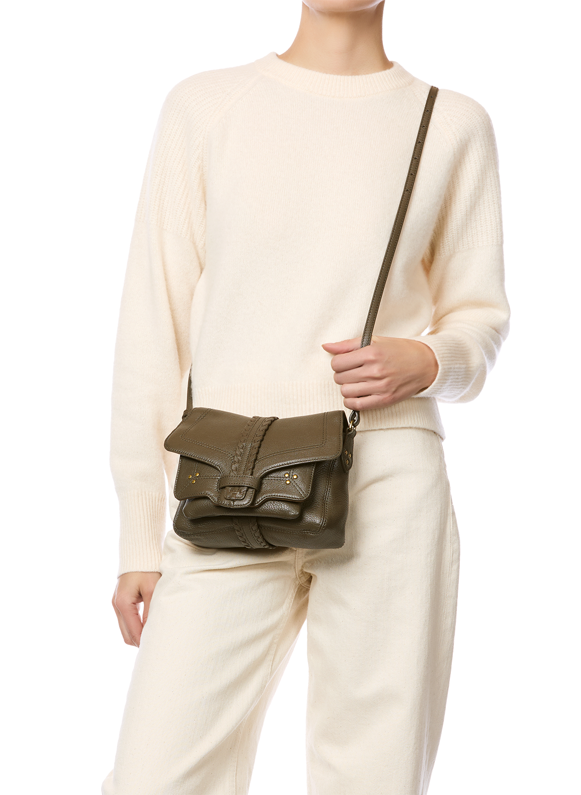 Harry S lamb leather shoulder bag JÉRÔME DREYFUSS Khaki