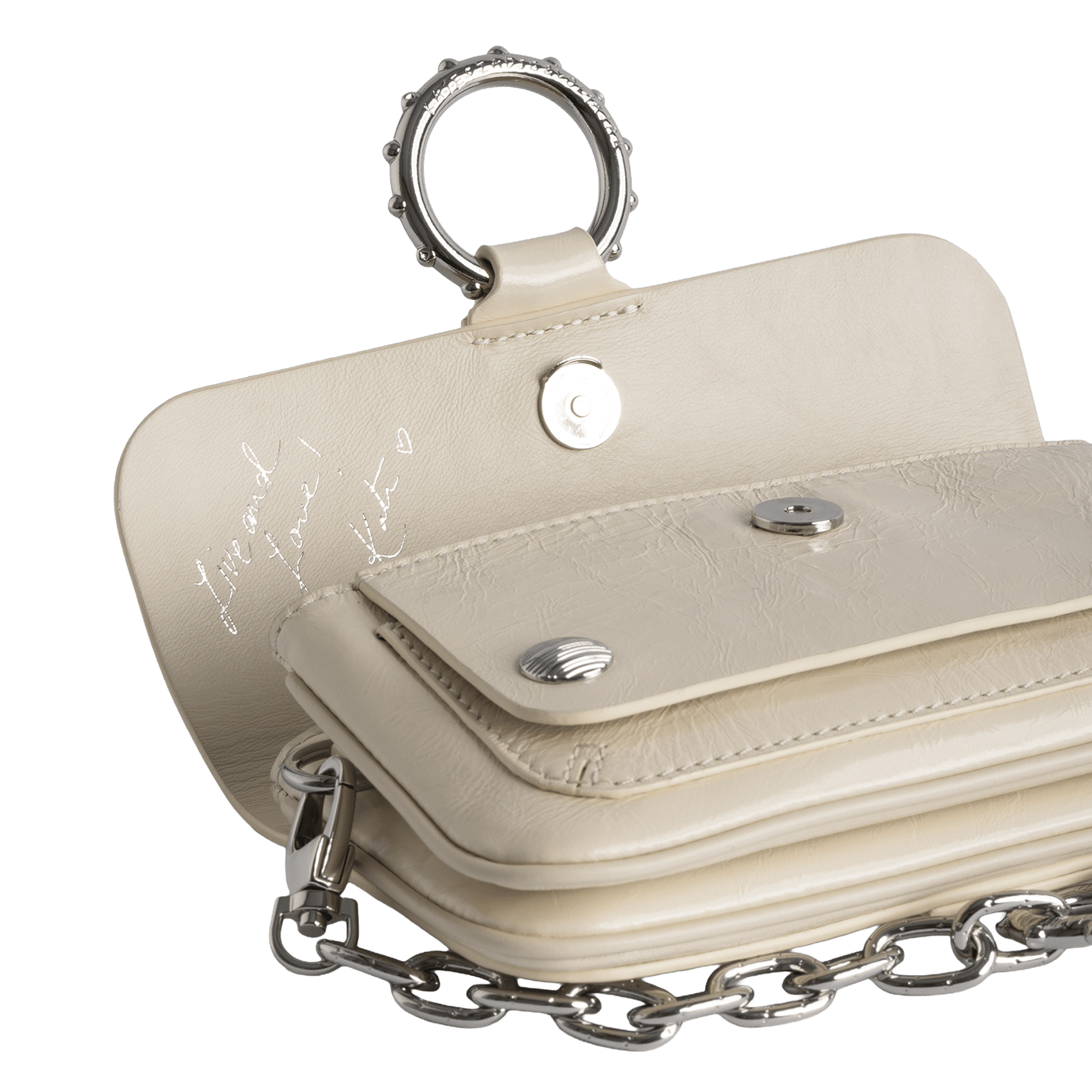 Mini sac en cuir effet vintage kate wallet ZADIG&VOLTAIRE Blanc