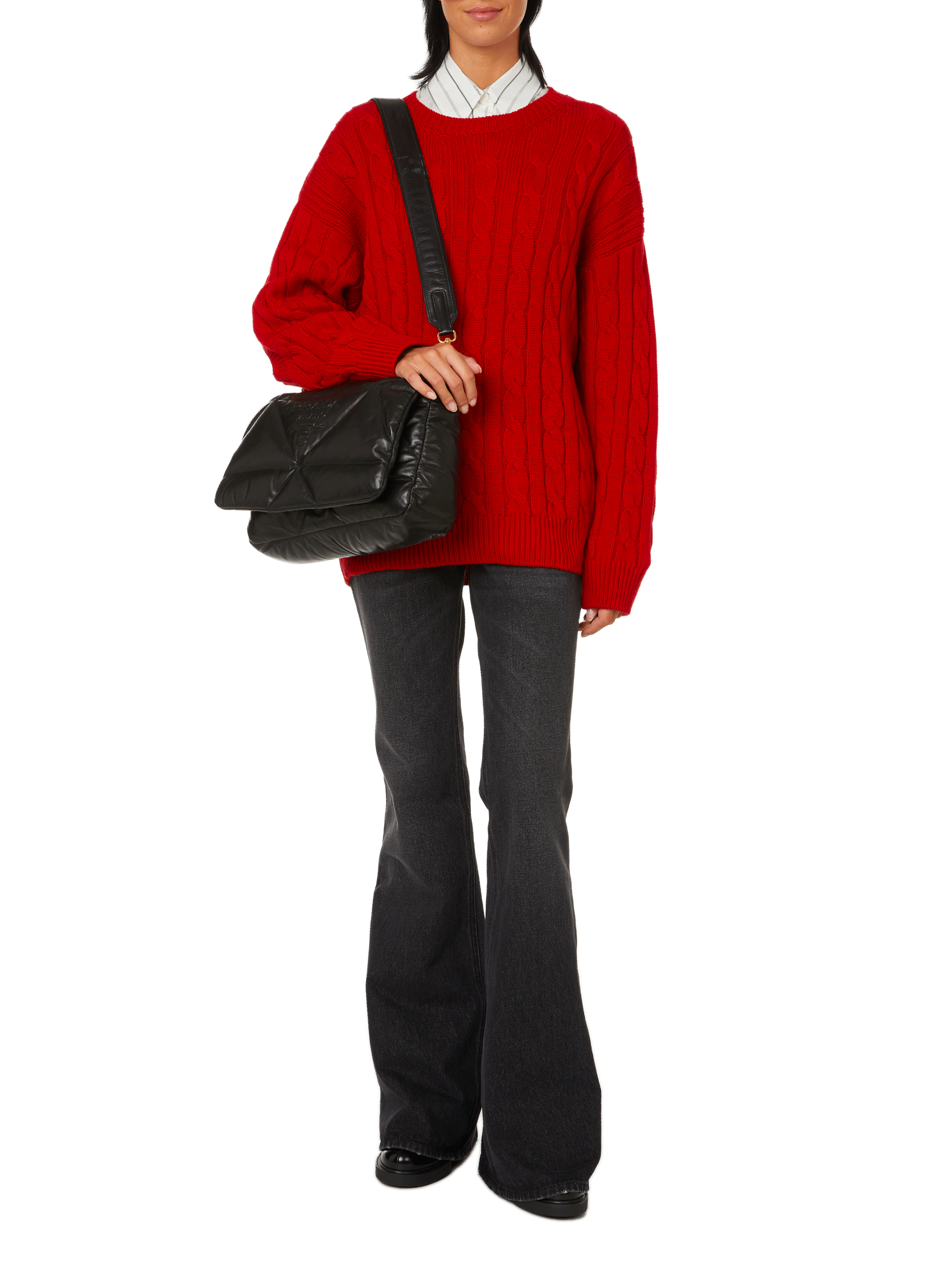 Pull avec découpes PRADA Rouge