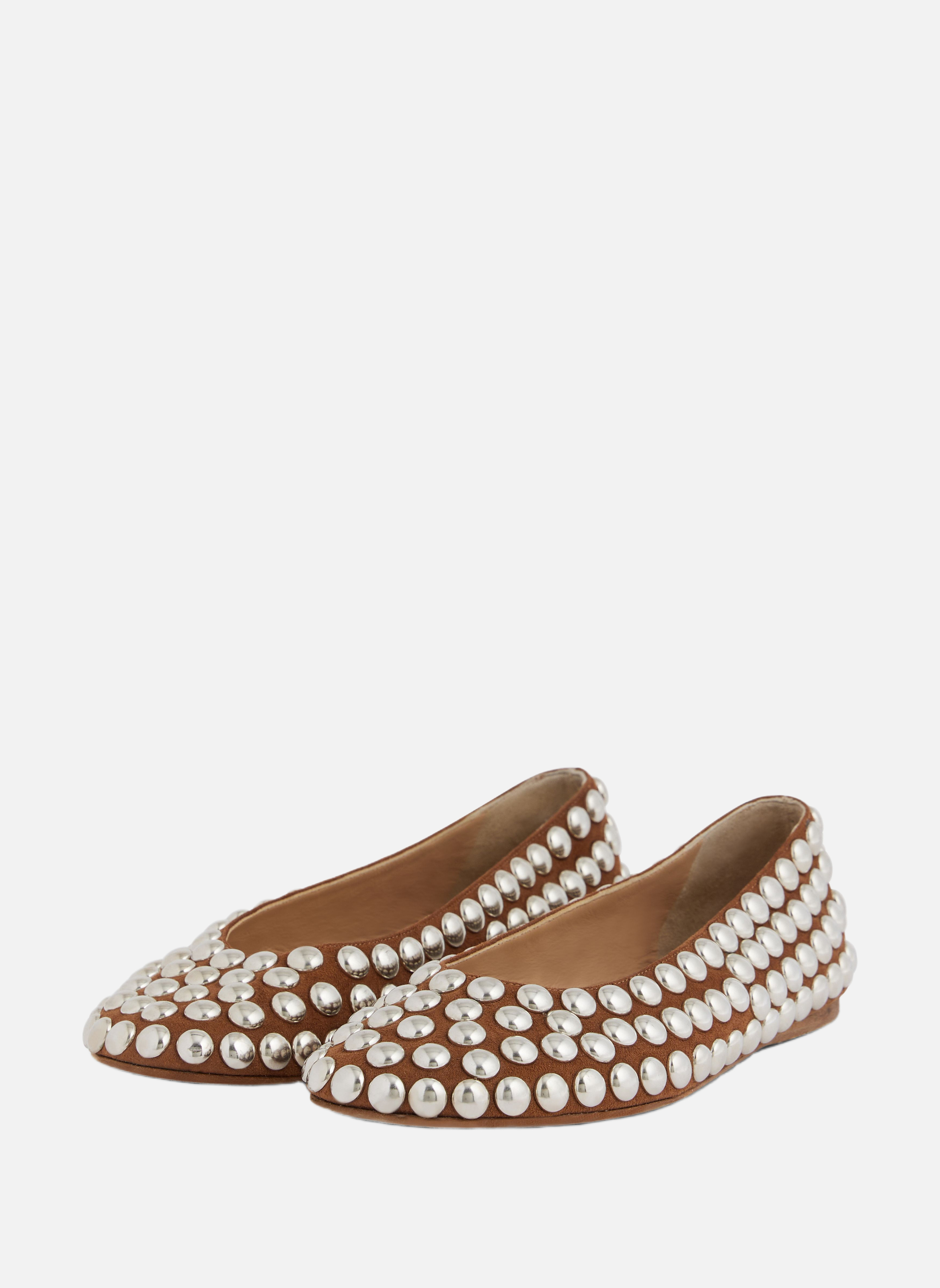 Ballerines avec rivets RABANNE Marron
