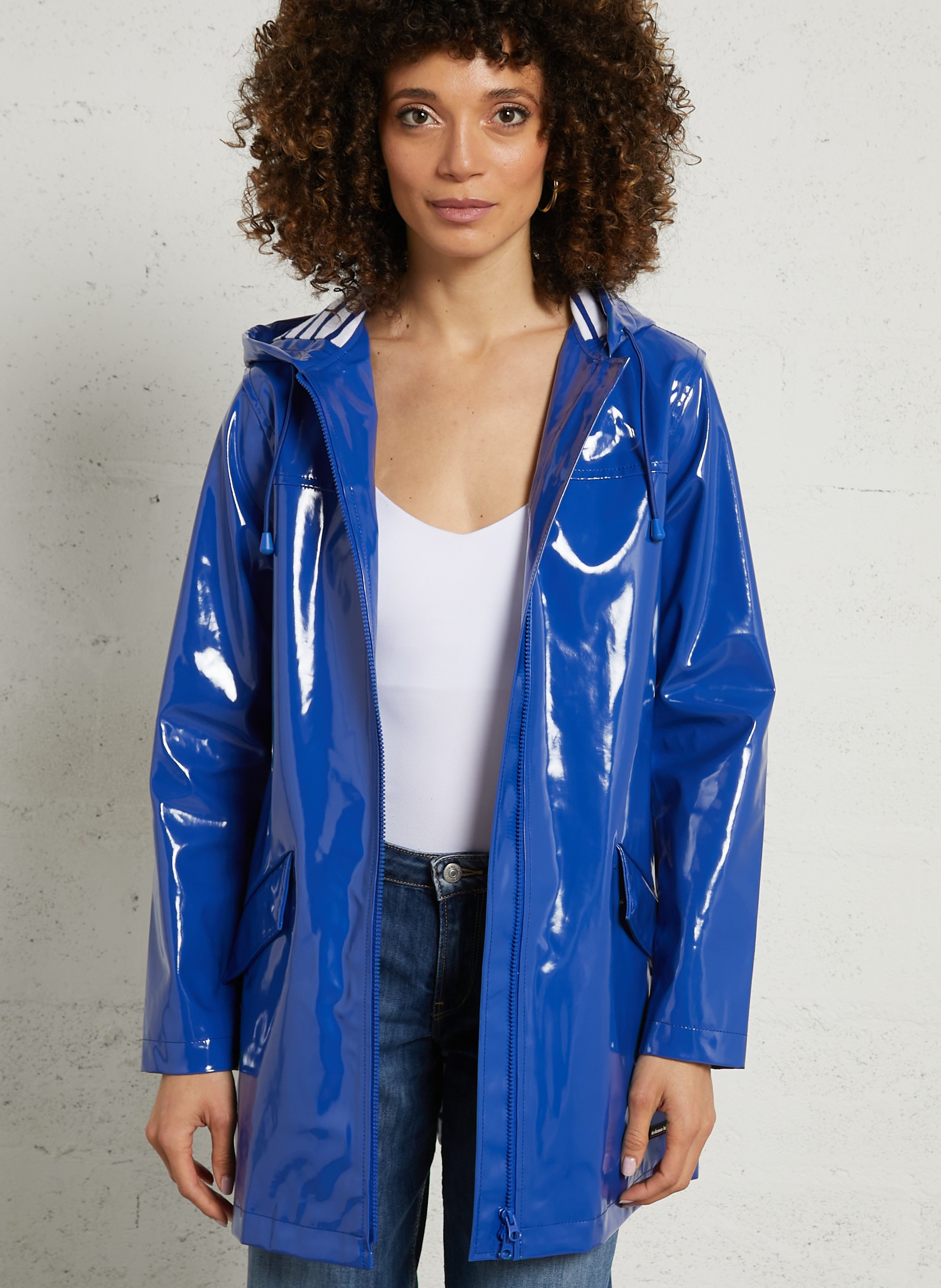 Parka cirée droite à capuche ARMOR-LUX Bleu