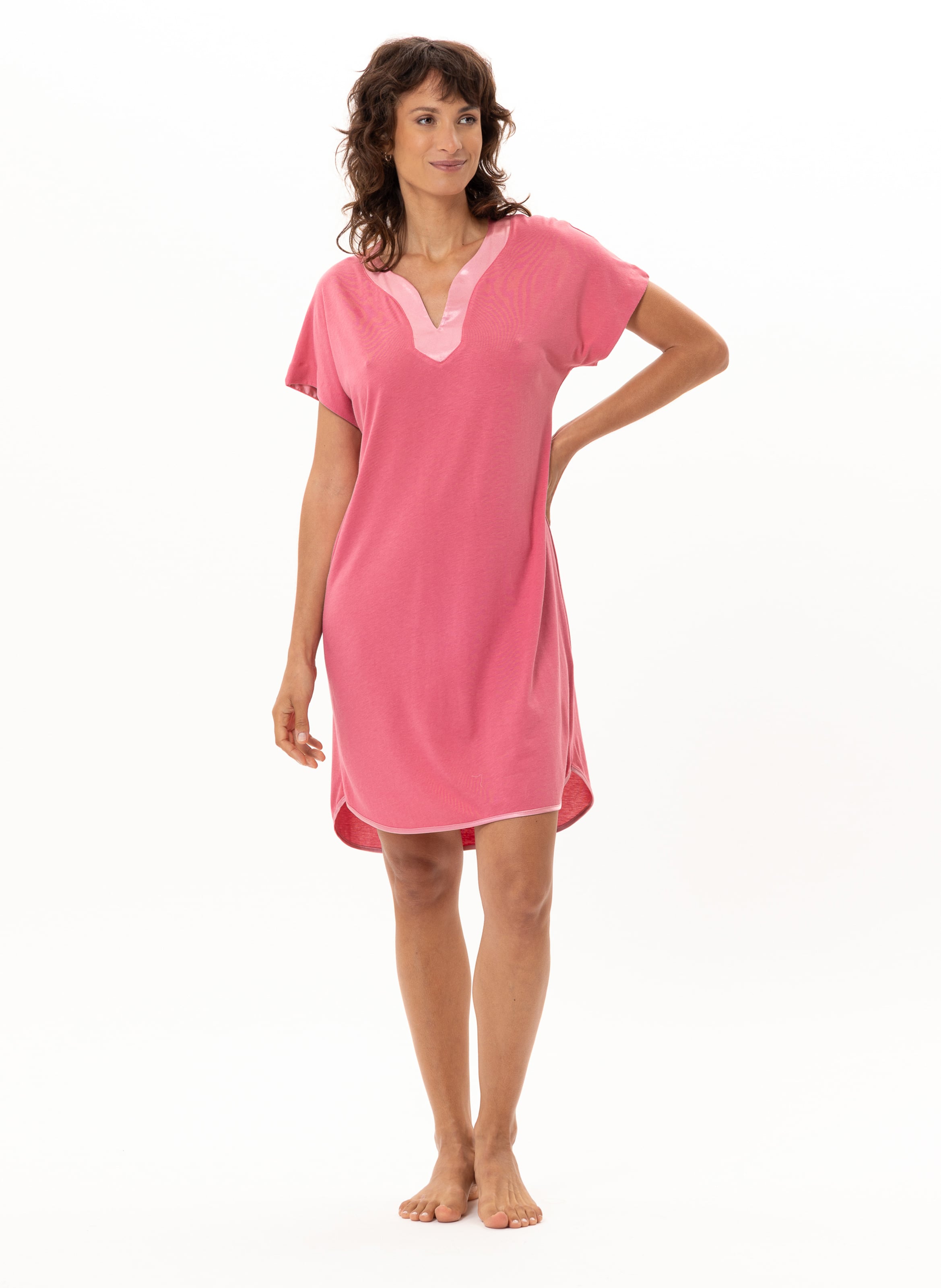 Chemise de nuit en coton modal mily 201 LE CHAT Rose