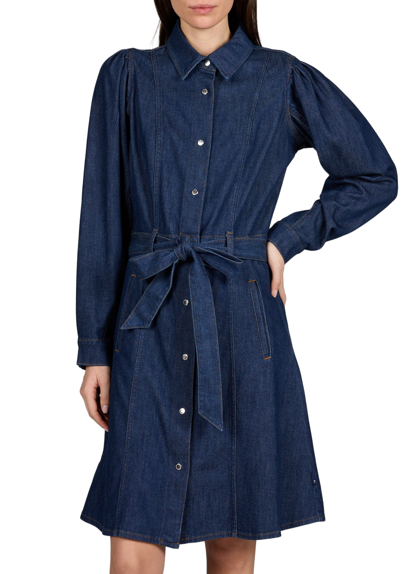 Denim mini dress 7 FOR ALL MANKIND Blue