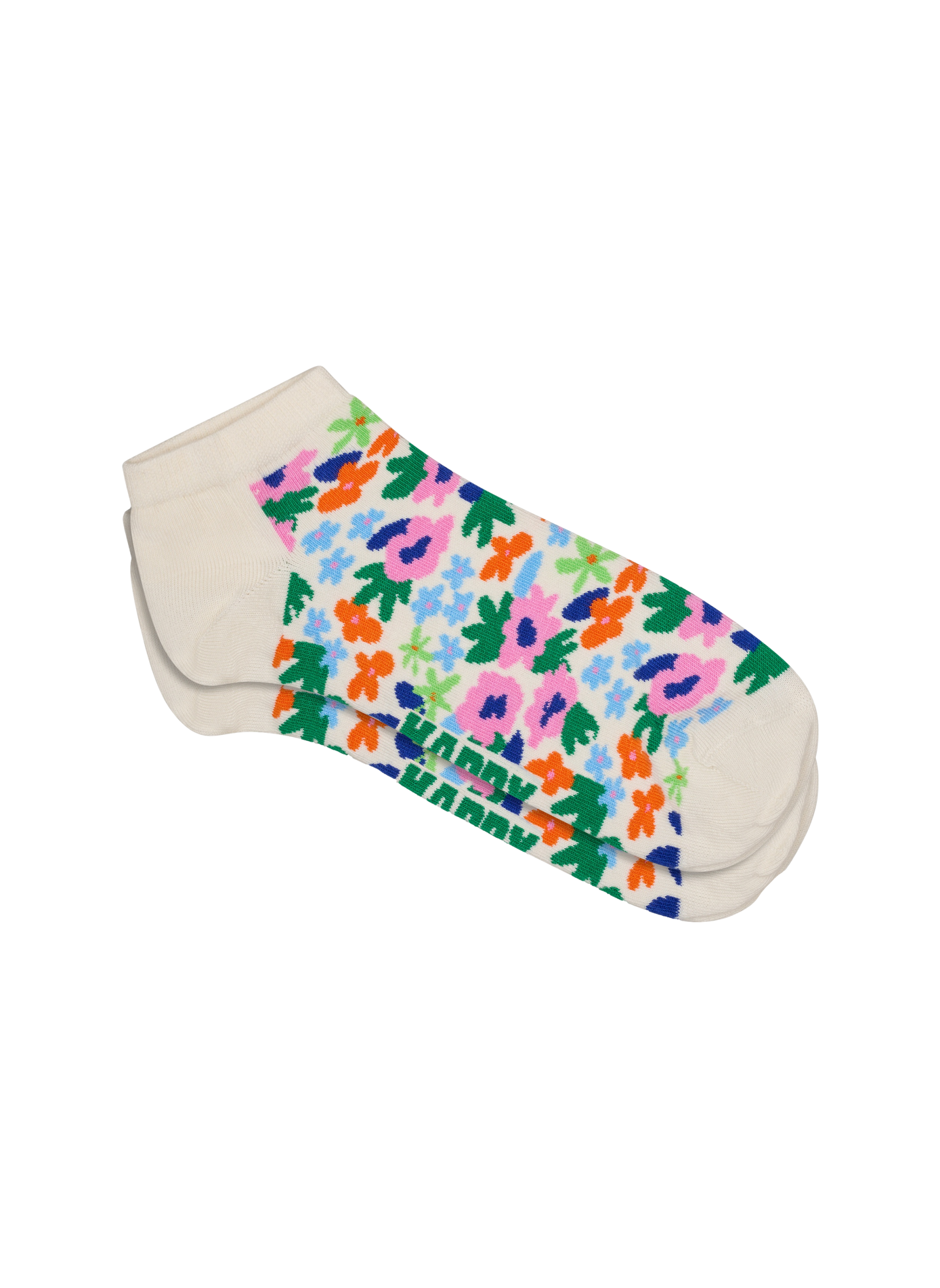 Chaussettes basses imprimées à fleurs en coton mélangé HAPPY SOCKS Beige