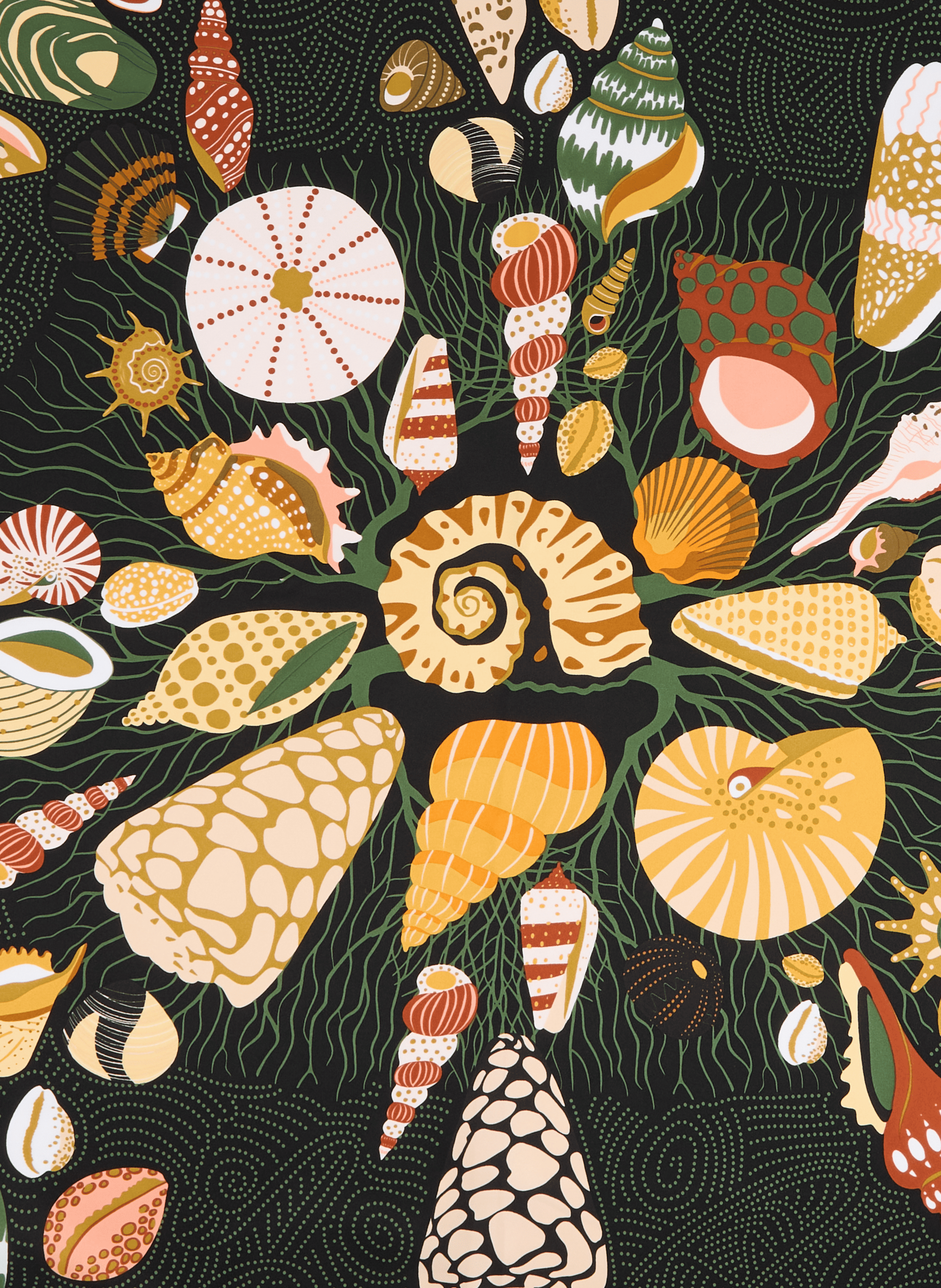 Printed Coral Scarf WILD Black