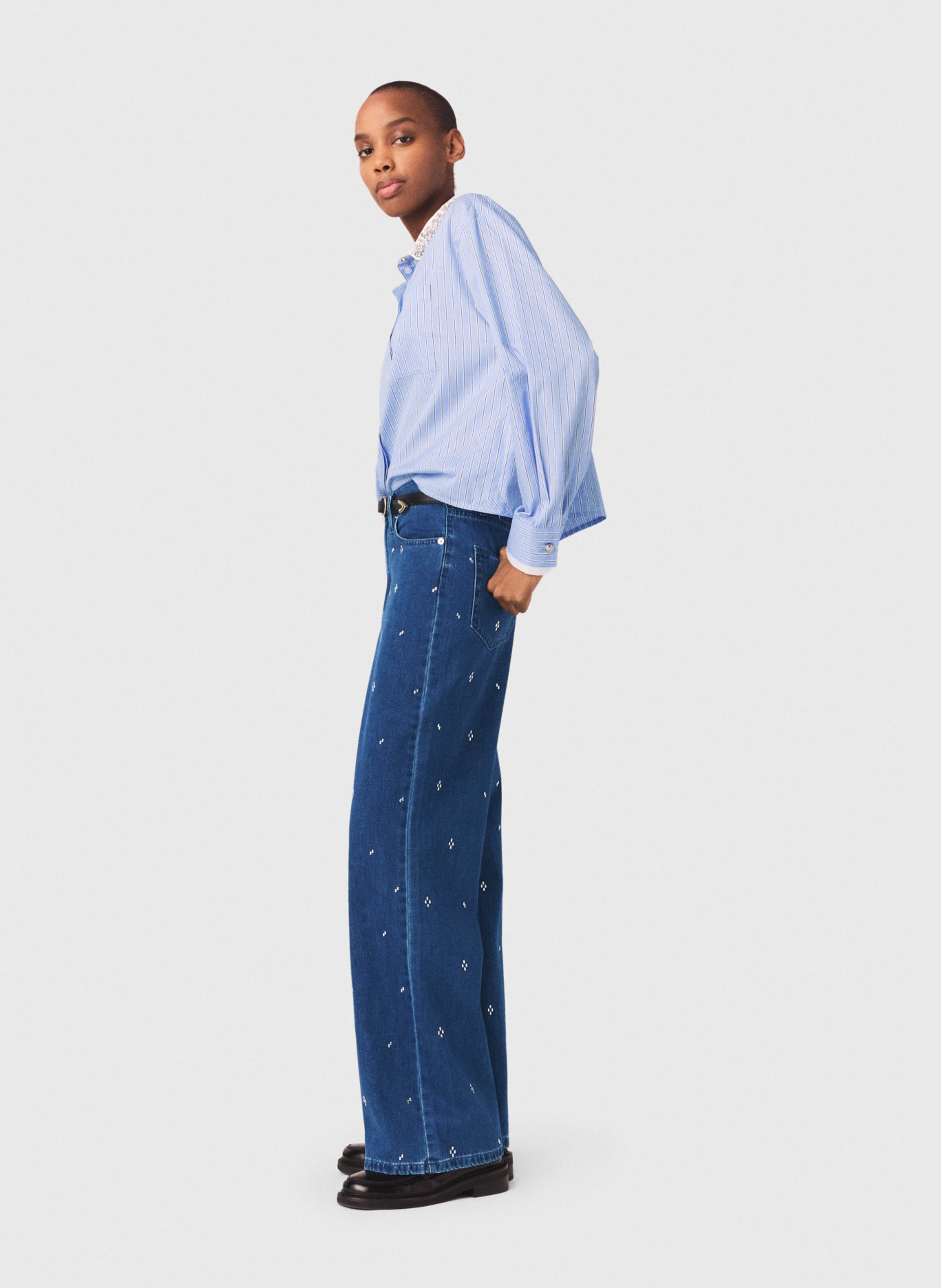 Jean large MAJE Bleu