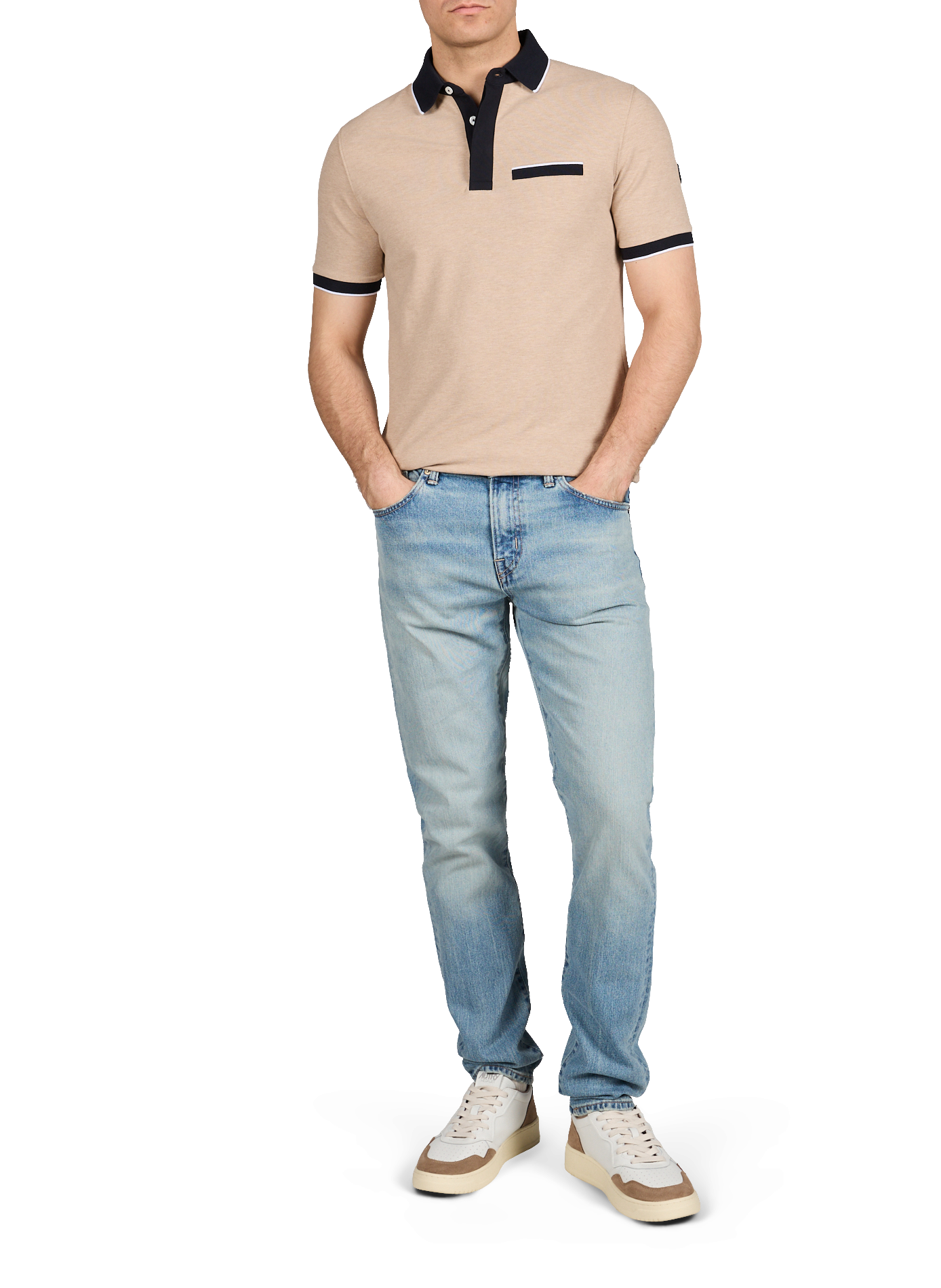 Polo droit à manches courtes EDEN PARK Beige