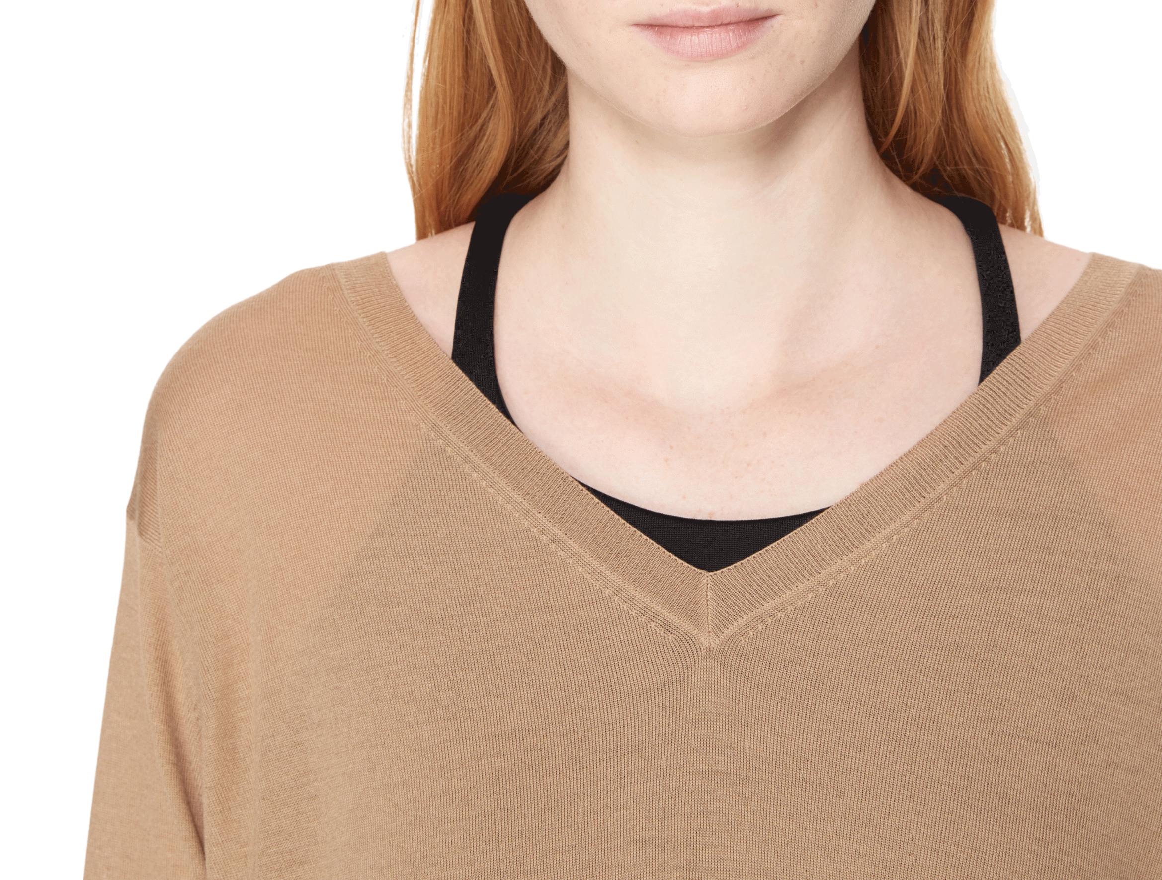 Wollpullover mit V-Ausschnitt PRADA Beige