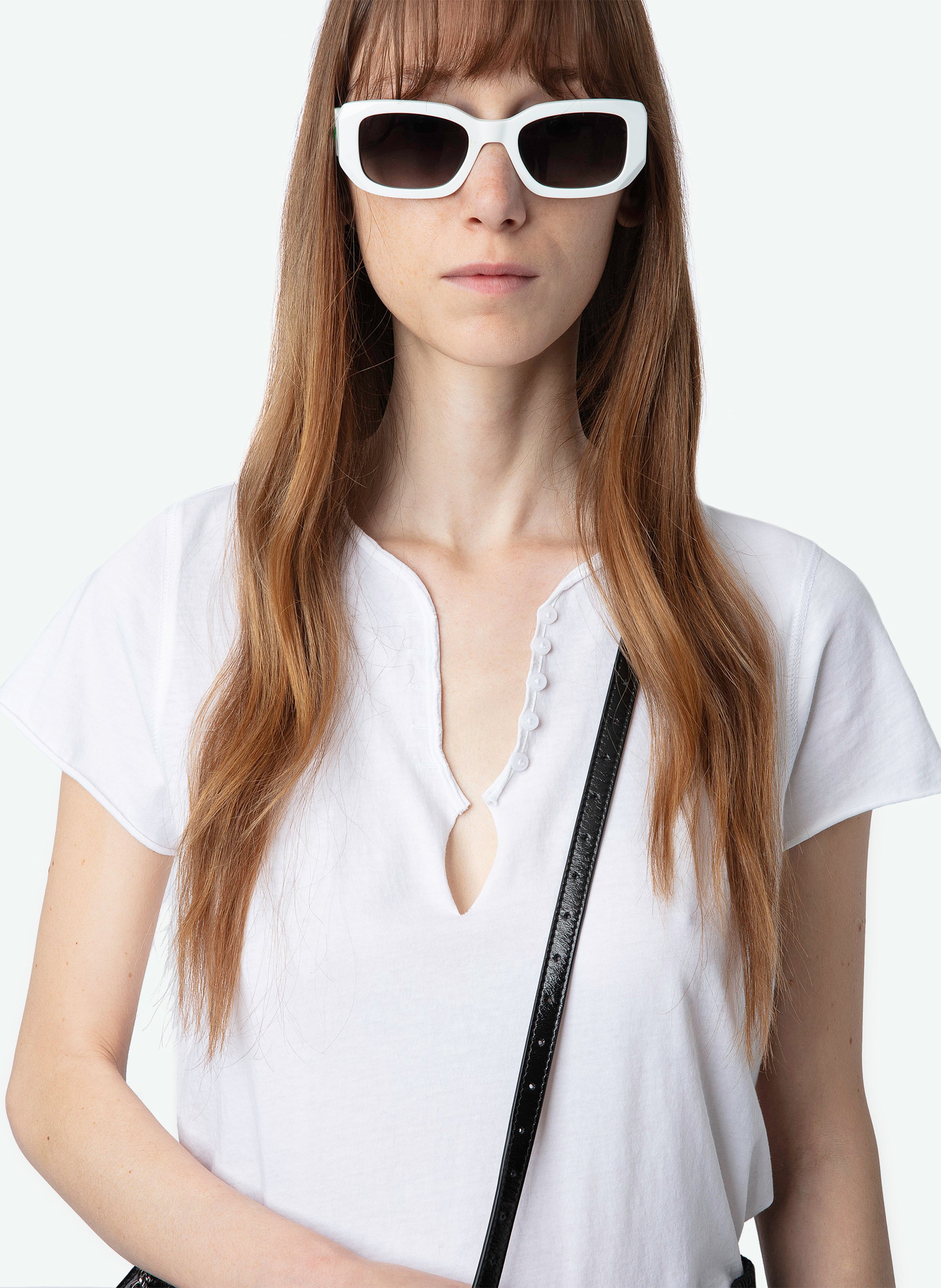 Tee-shirt droit en coton bio tuni ZADIG&VOLTAIRE Wit